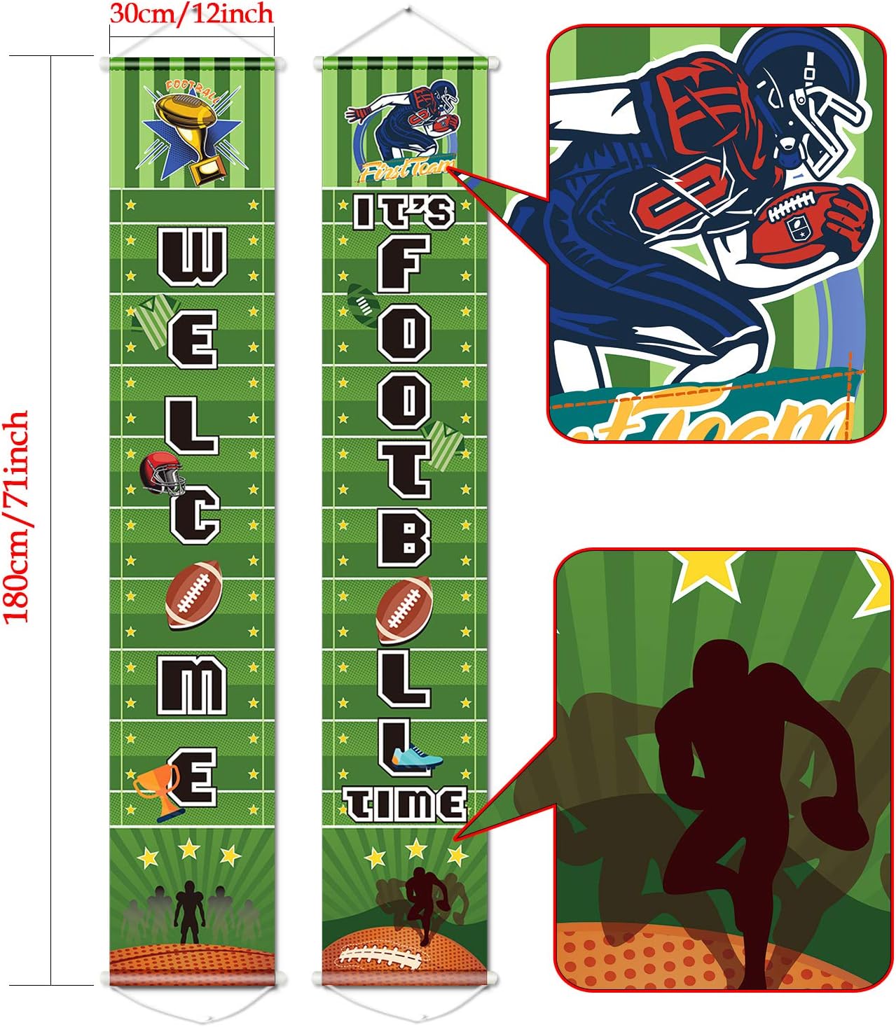 Football Party Banner for Birthday and Festival Decor