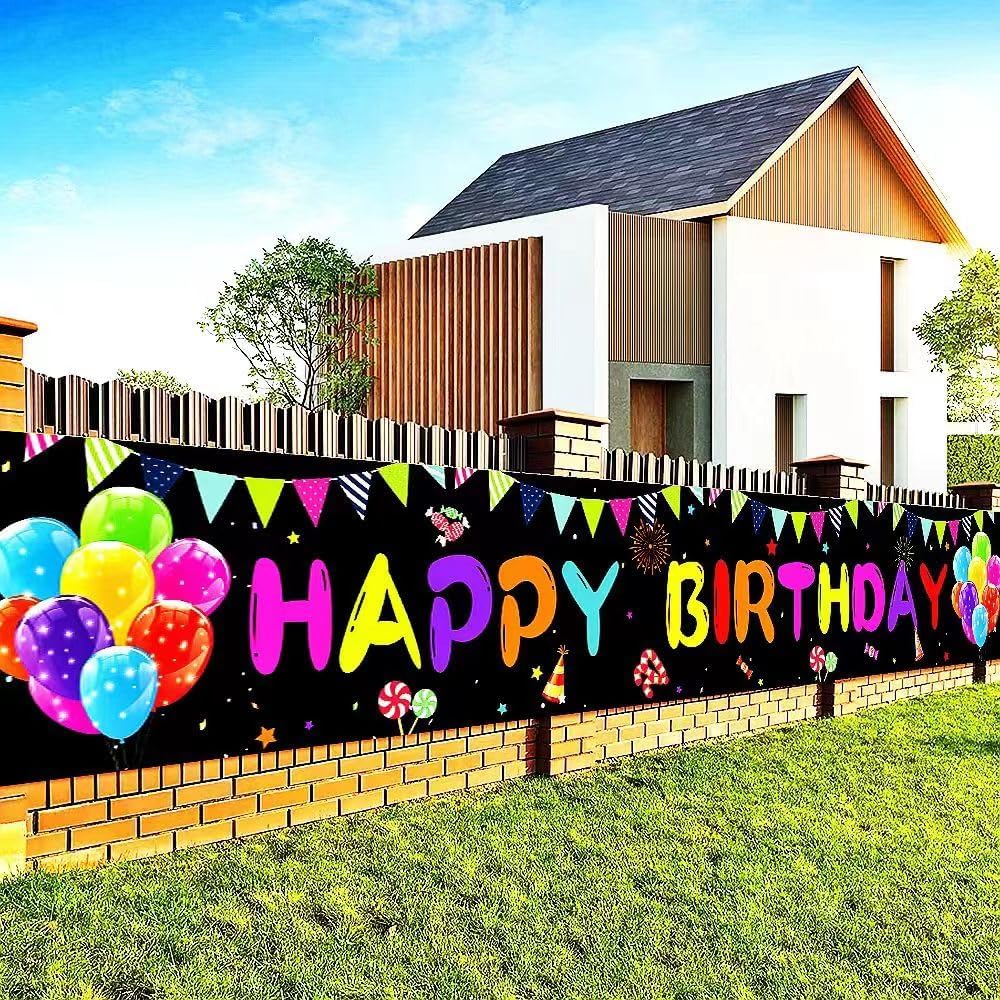 Happy Birthday Yard Banner 118x197 Inches