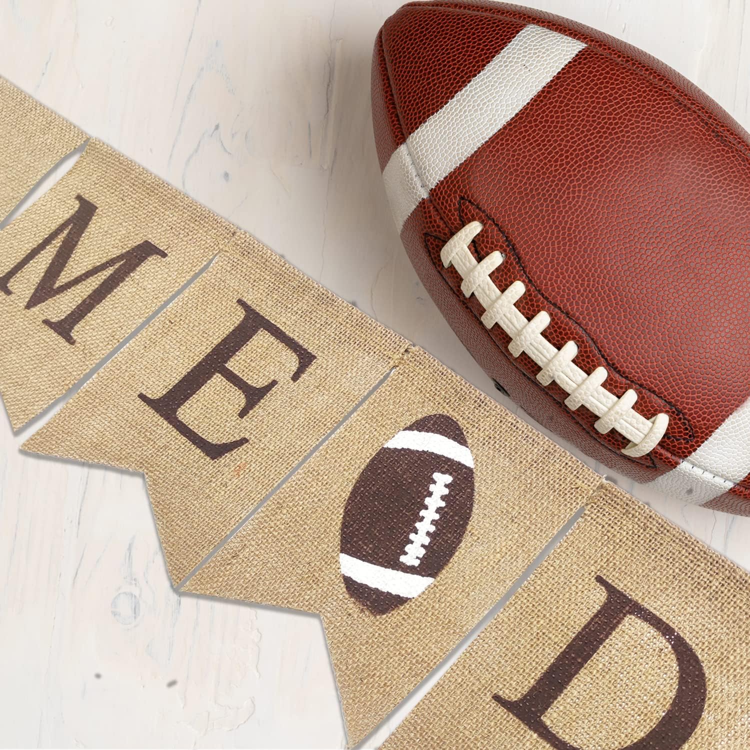 Doumeny Football Game Day Burlap Bunting Banner Set