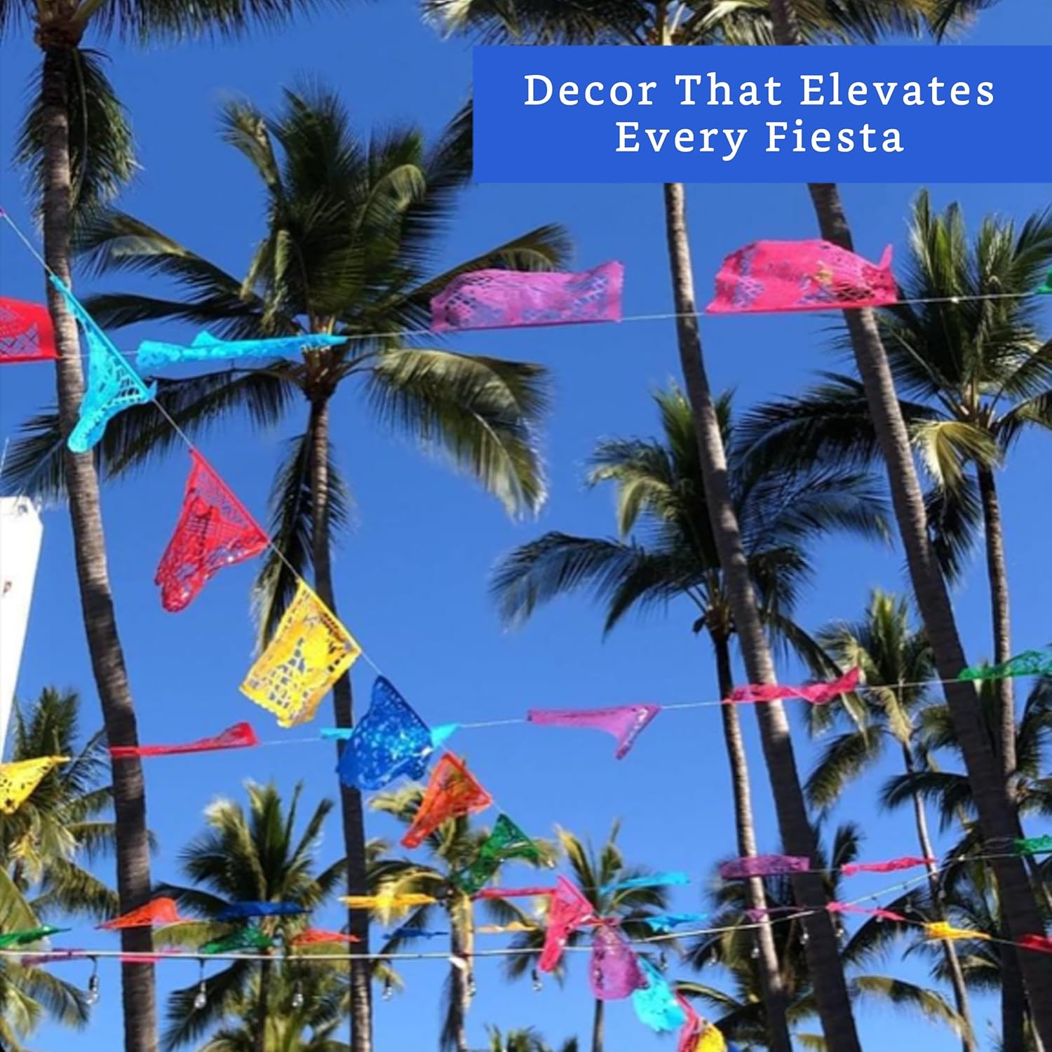 Mexican Party Banners 5 Pack with 10 Plastic Flags