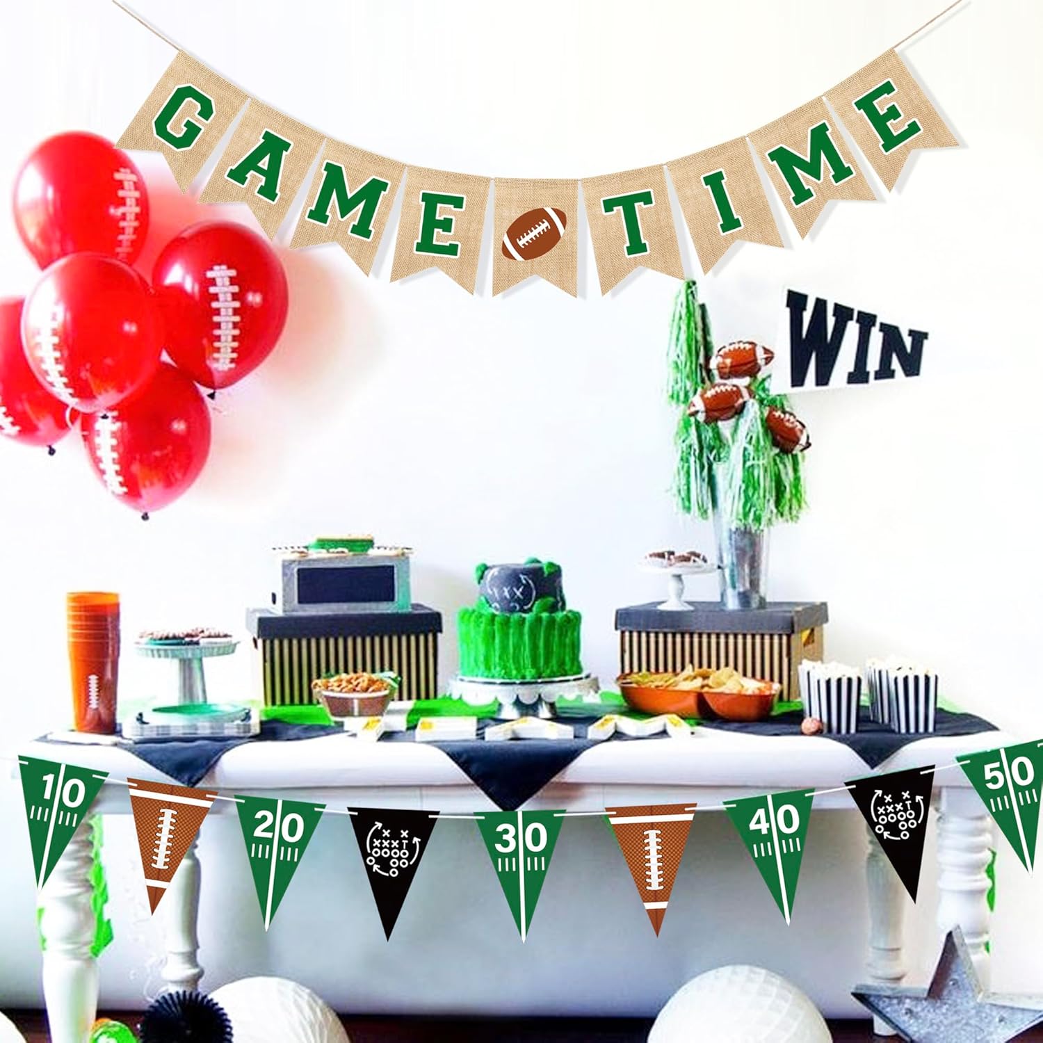 Uniwish Football Field Banner Party Decorations