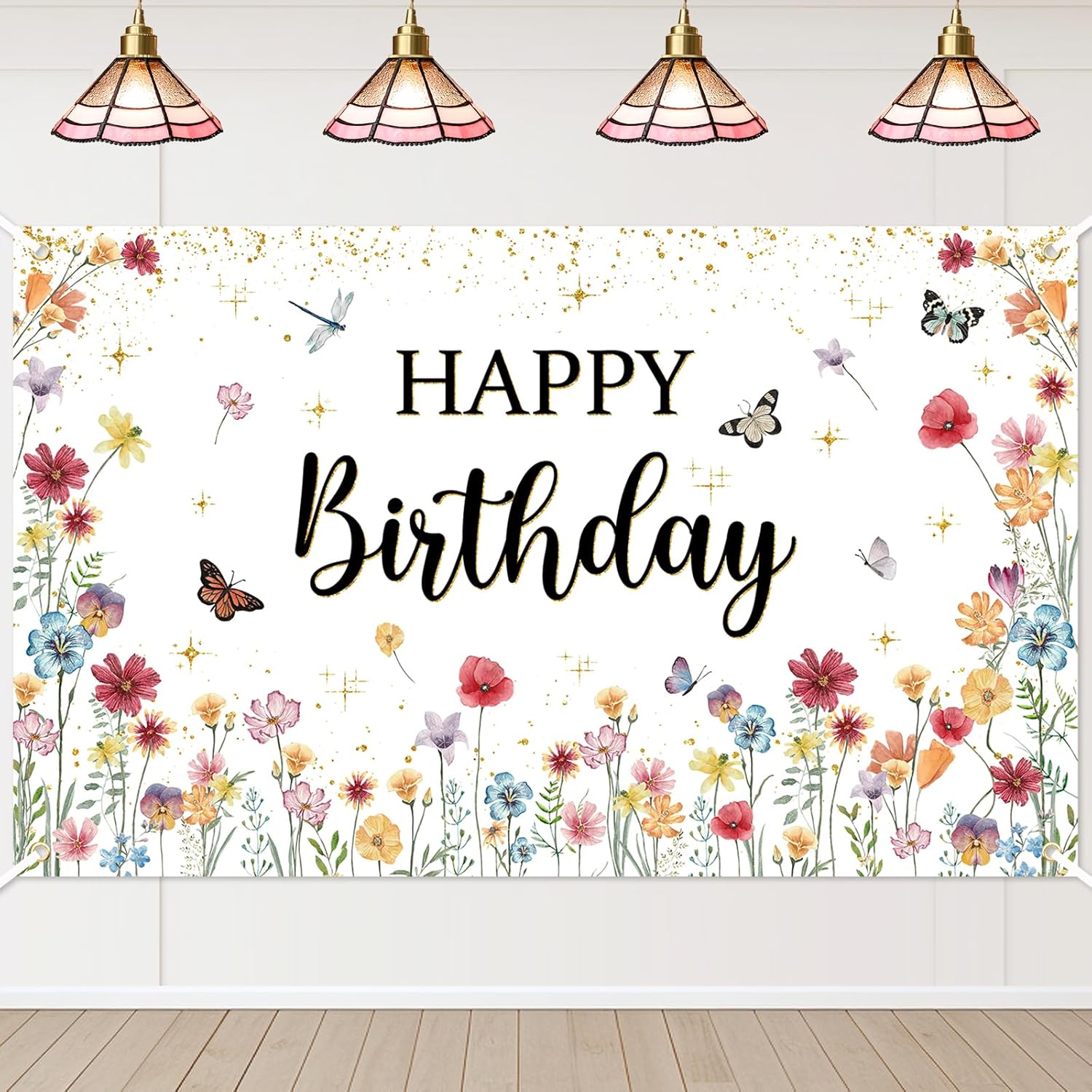 Avezano Wildflower Birthday Banner 6x36ft