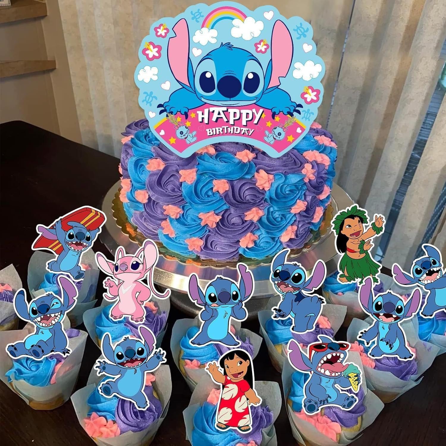 Stitch Party Supplies 102 PCS Themed Birthday Decorations Set