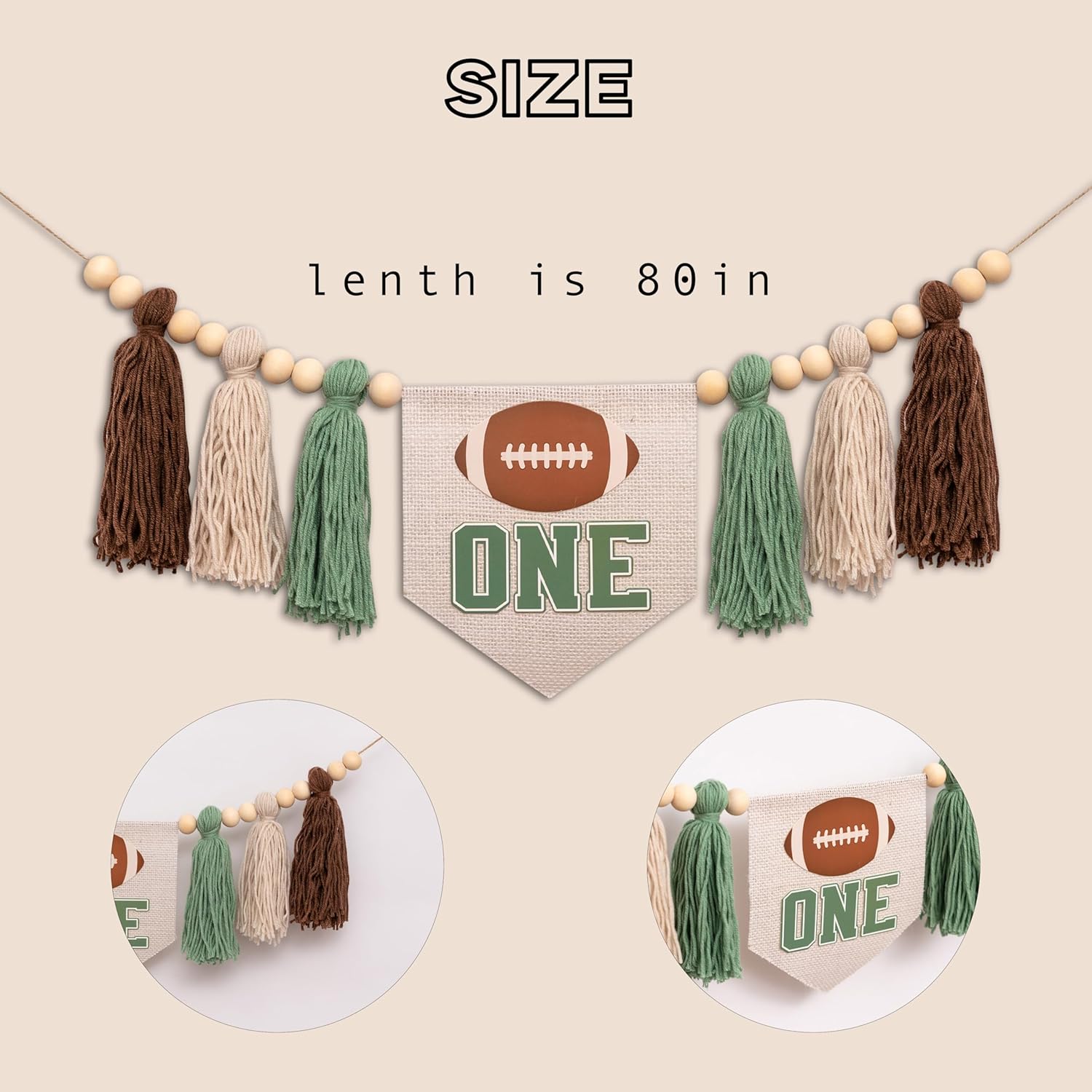 First Birthday High Chair Football Banner