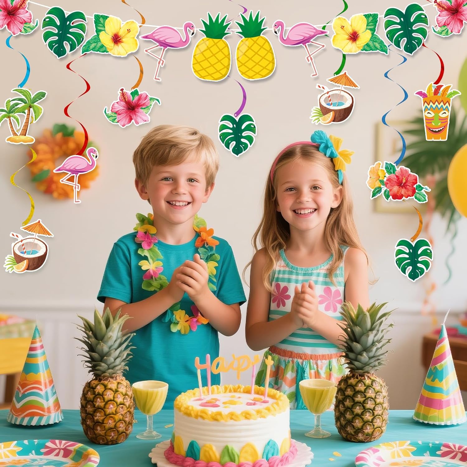 Pre-Strung Hawaiian Aloha Banner Decorations