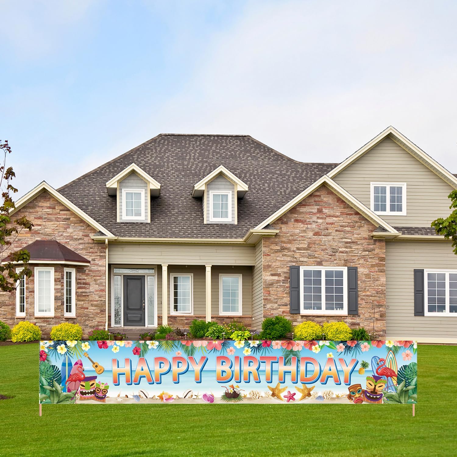 Hawaiian Birthday Party Banner with Luau Decorations
