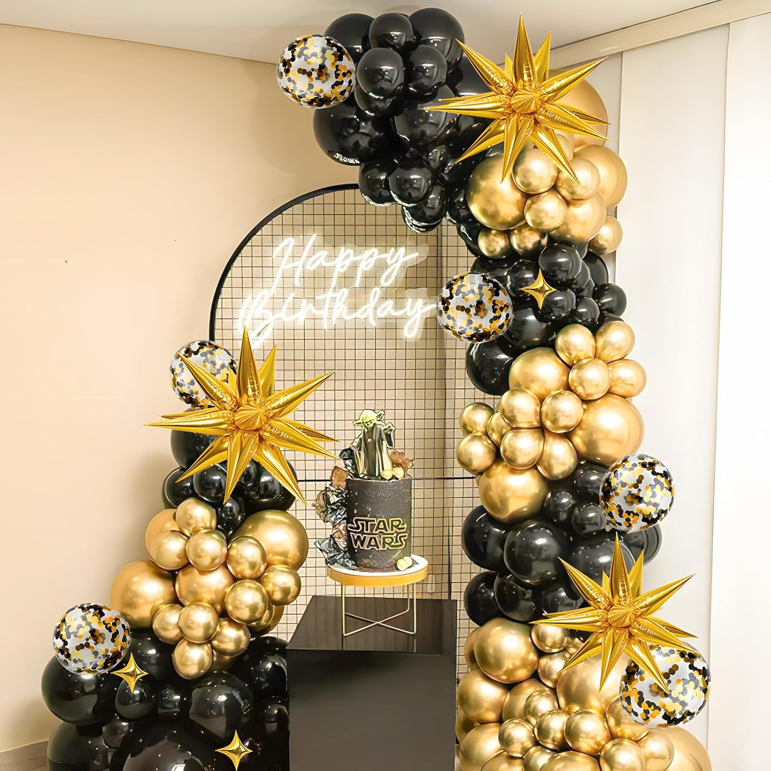 Black and Gold Balloon Arch Kit 126 Pieces