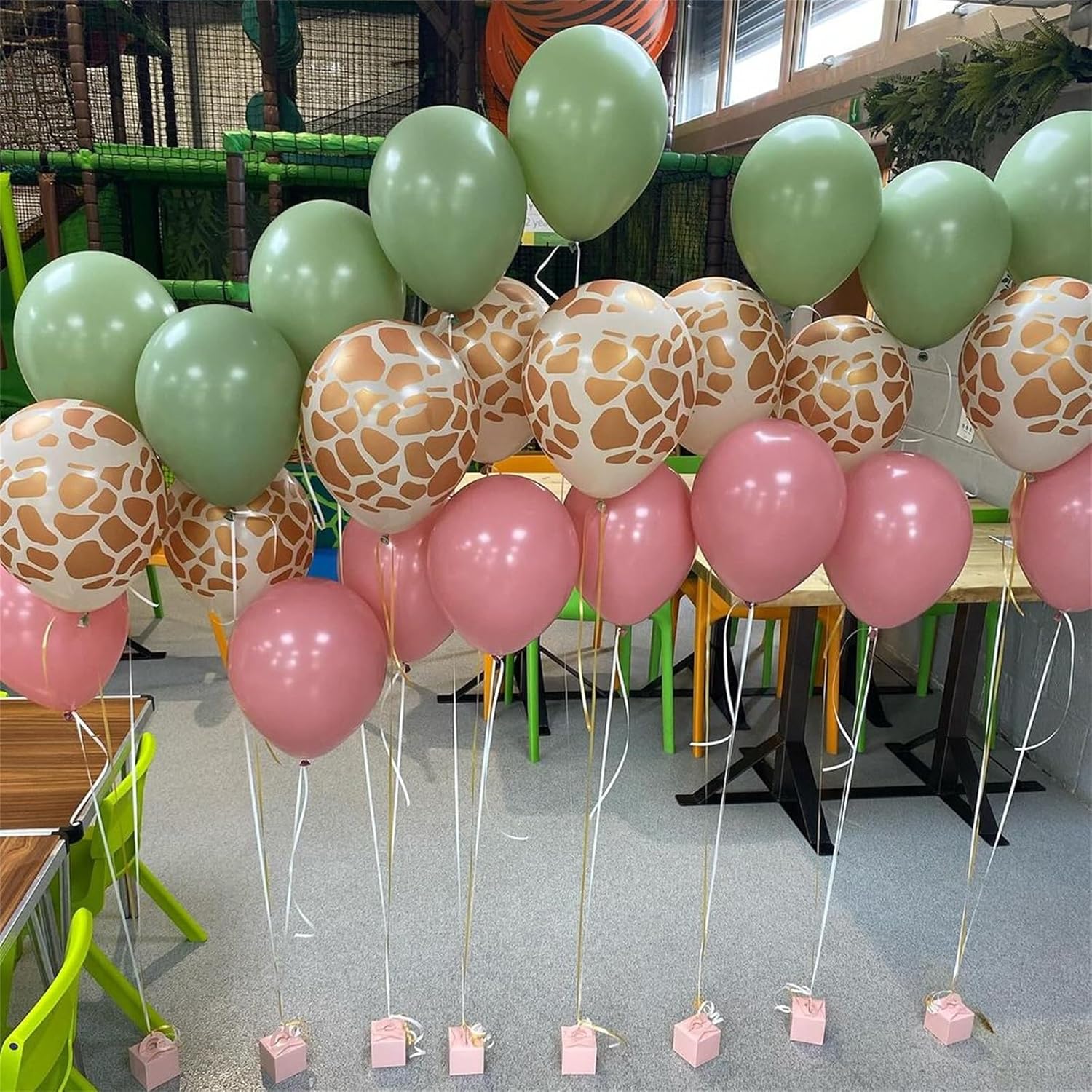 Pink Jungle Safari Balloons 60PCS Party Decorations