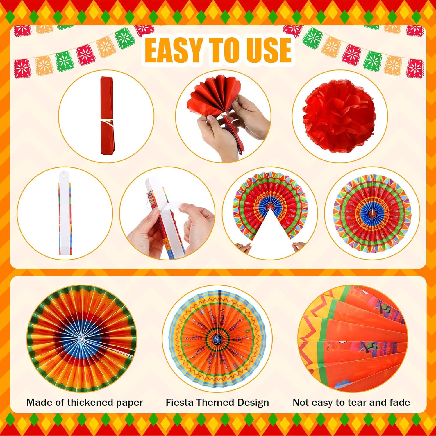 Outus 21 Pcs Mexican Party Decorations Set