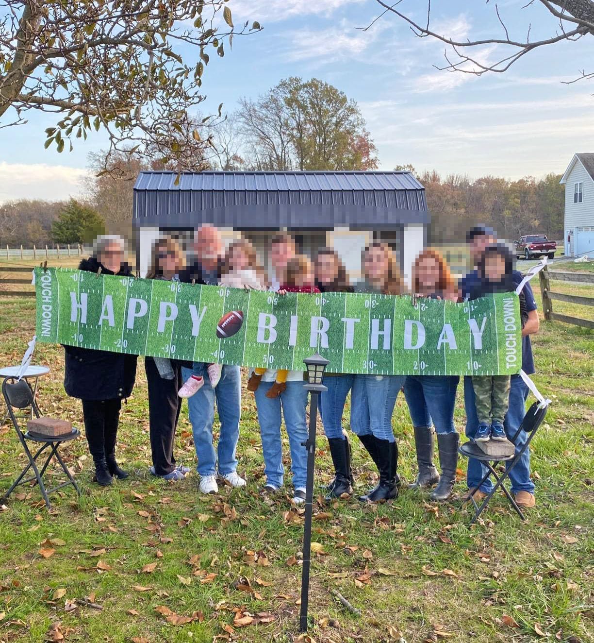Large Football Birthday Yard Sign Banner 98x16ft