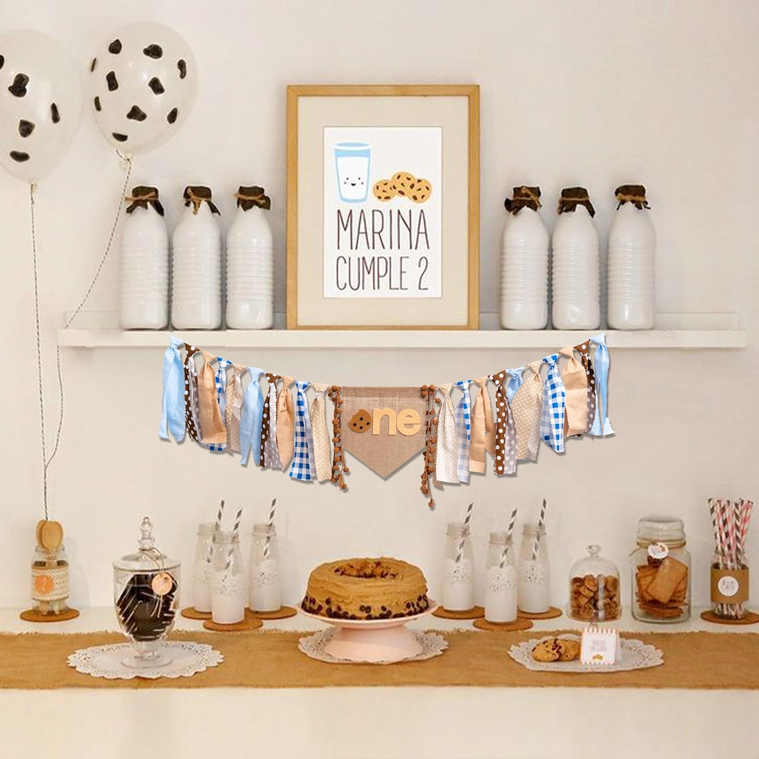Cookies Highchair Banner for First Birthday Party