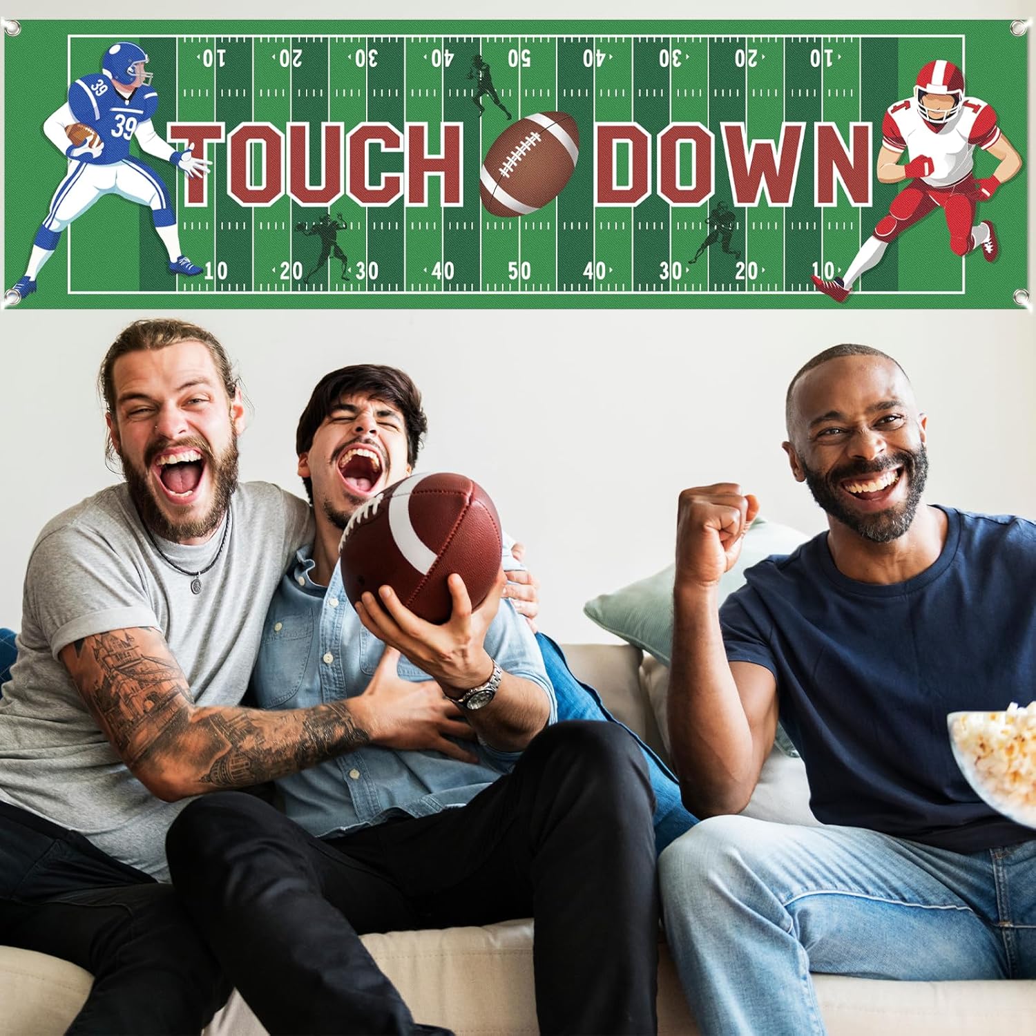 Football Birthday Banner with Touchdown Design