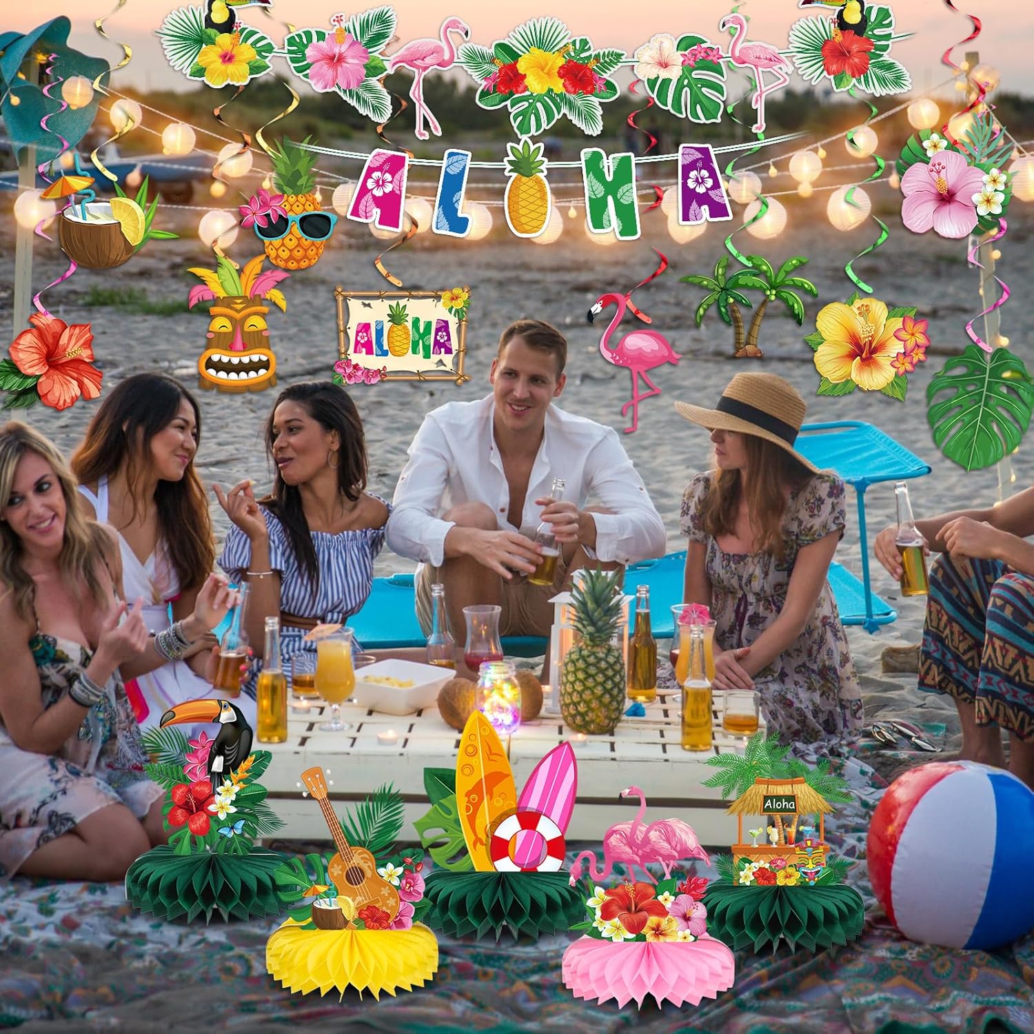 Blosssound Hawaiian Aloha Party Decorations 27 Pcs