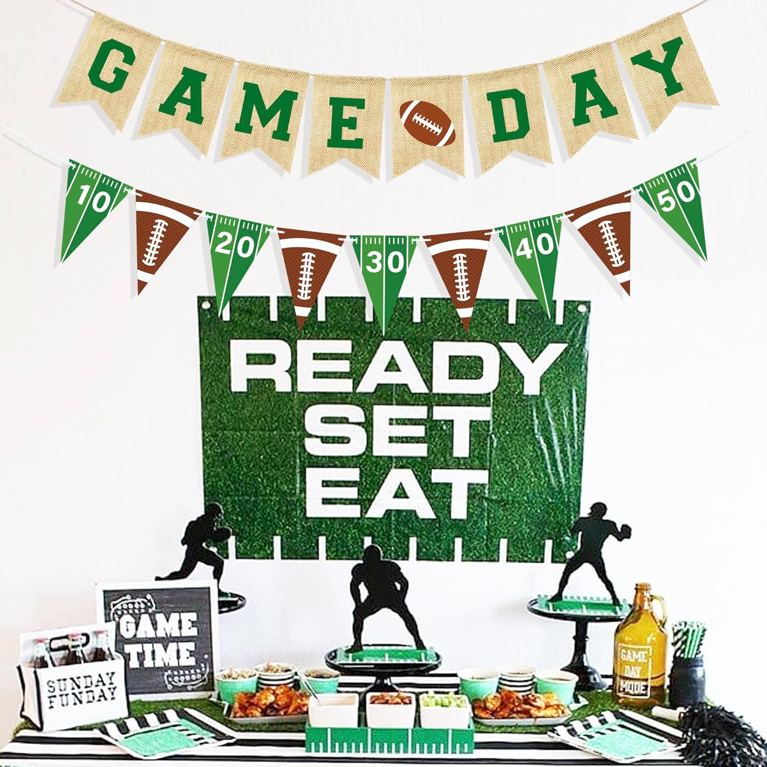 Game Day Burlap Banner Football Garland Bunting