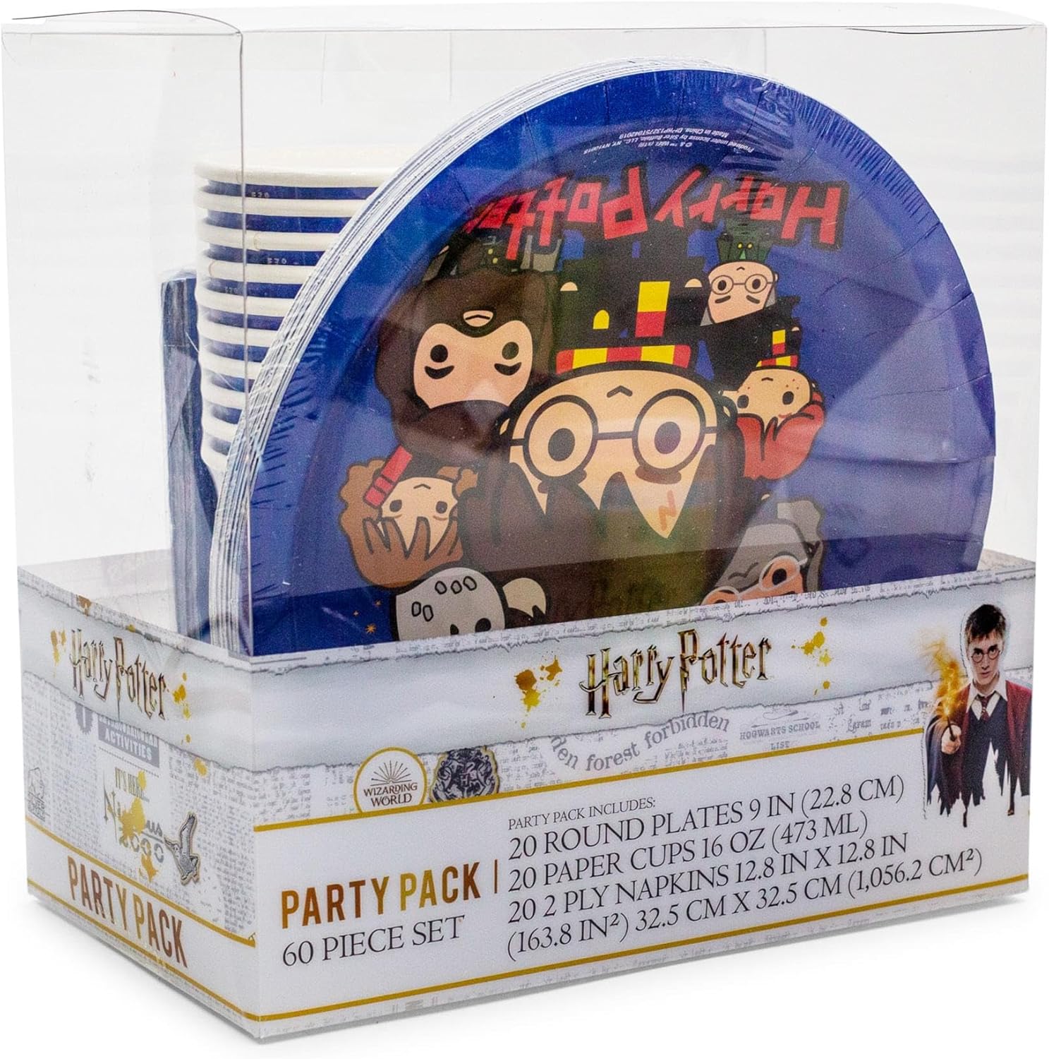 Silver Buffalo Harry Potter Chibi Tableware Party Set 60 Piece