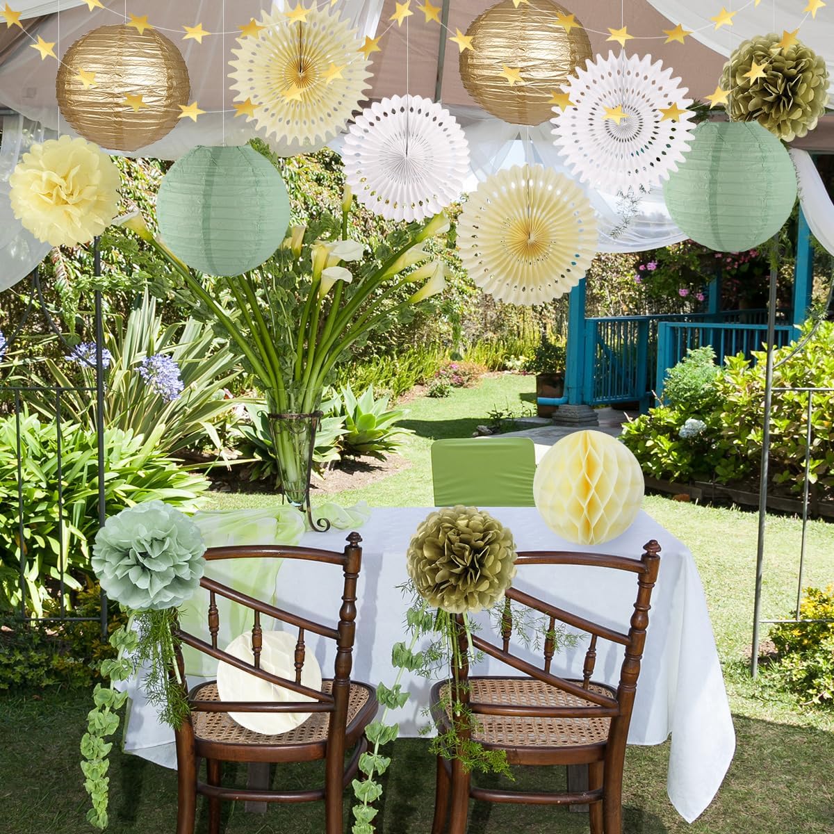 YUNXUAN Sage Green Party Decor Kit