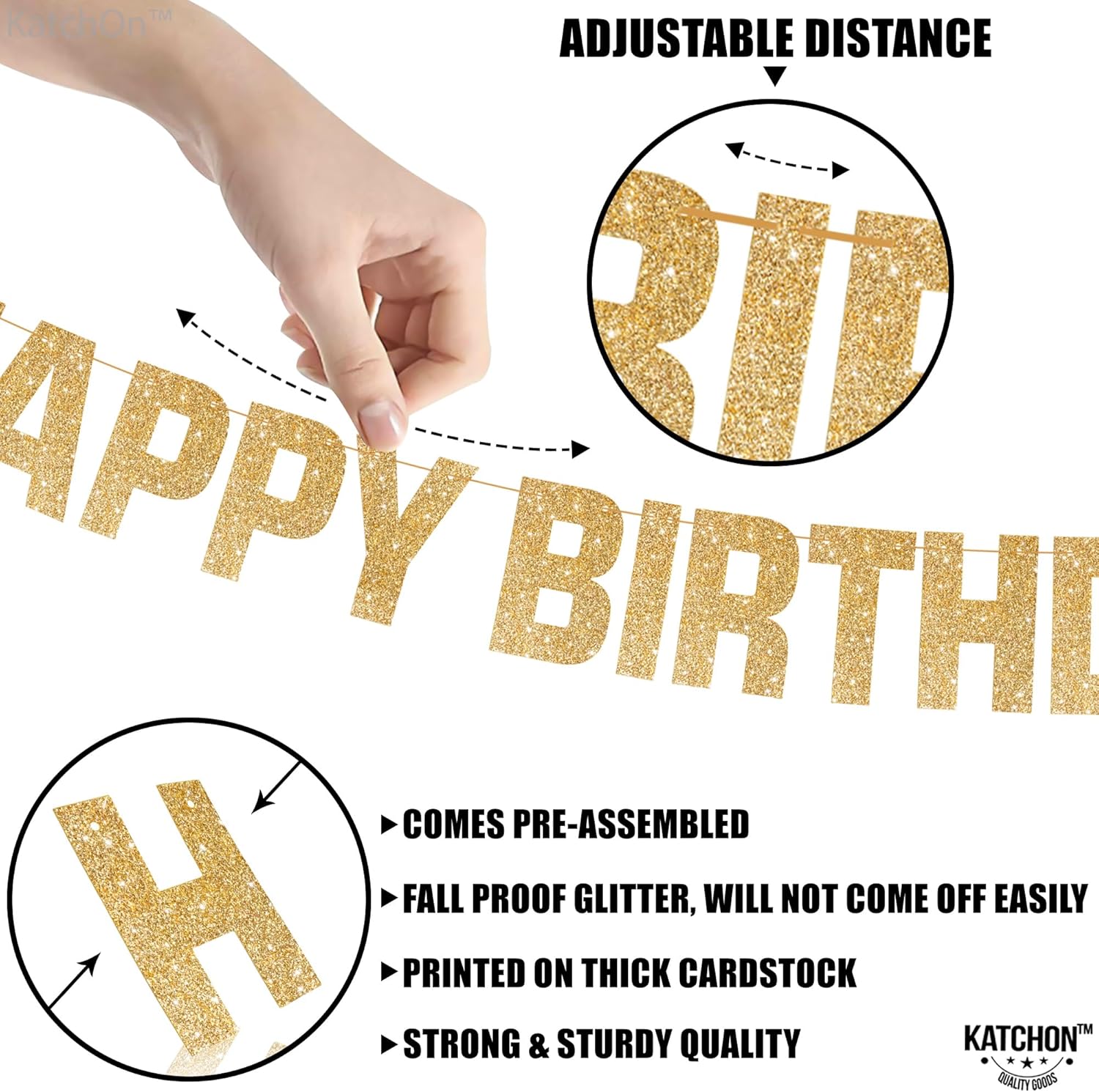 Glowing Happy Birthday Banner 10 Feet 8 Modes