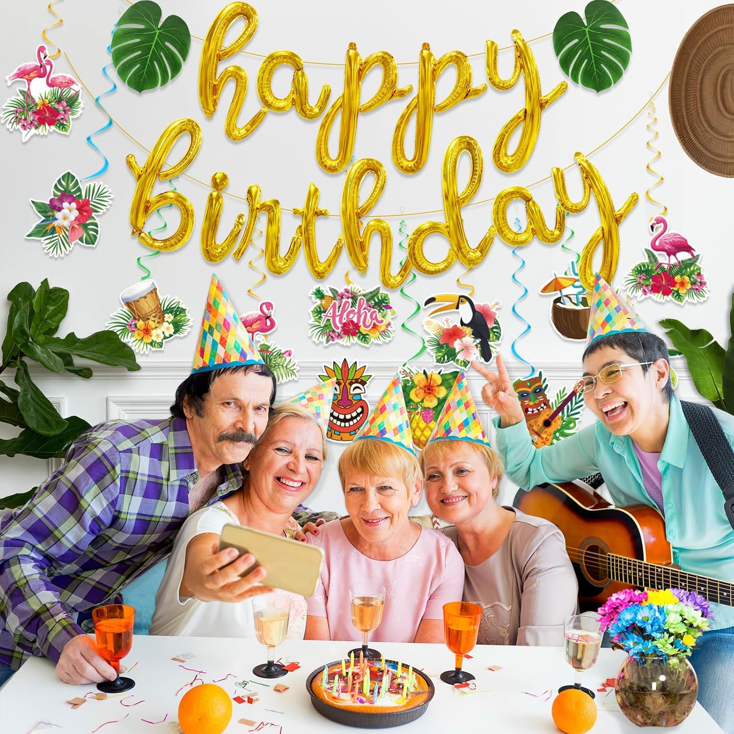 27pcs Tropical Luau Birthday Party Decorations