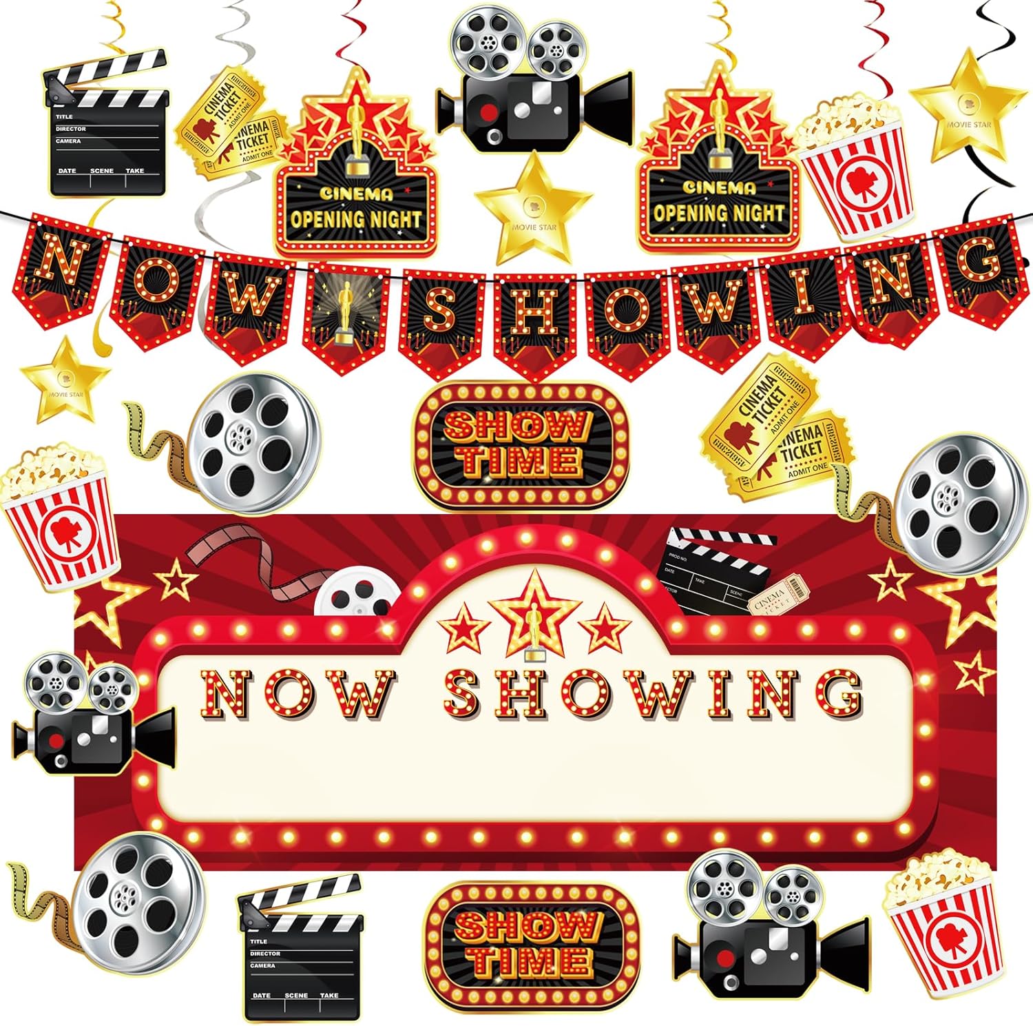 Movie Night Party Decorations 60 pcs Kit