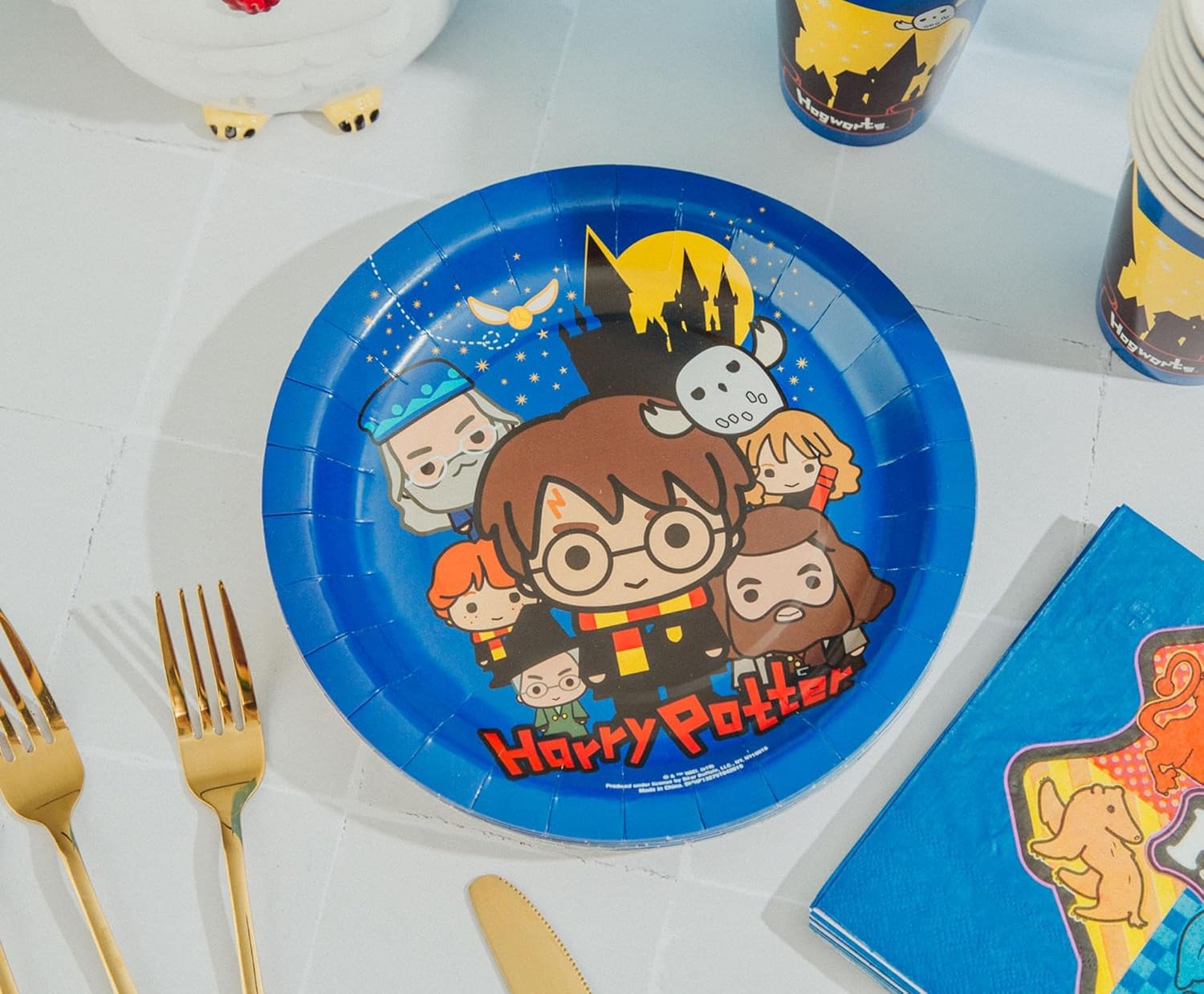 Silver Buffalo Harry Potter Chibi Tableware Party Set 60 Piece