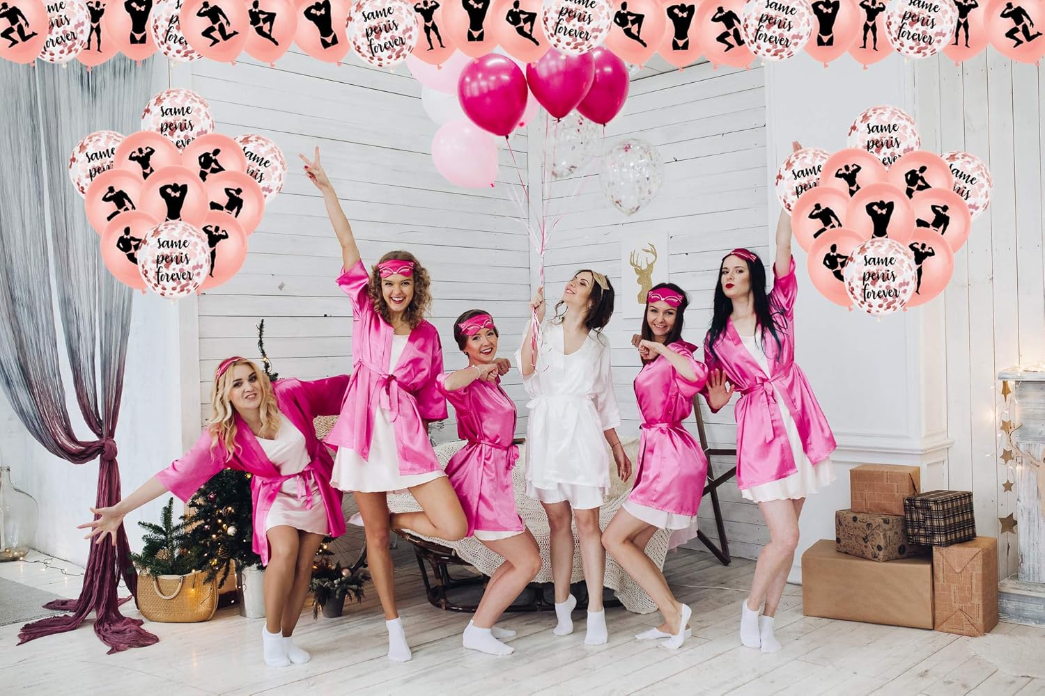 40Pcs Rose Gold Bachelorette Balloons Set