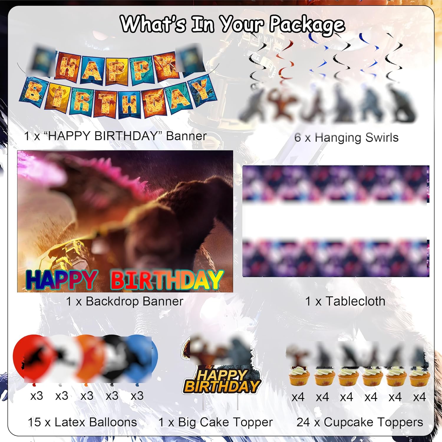 HDPIYRE King of the Monsters Birthday Decorations Set