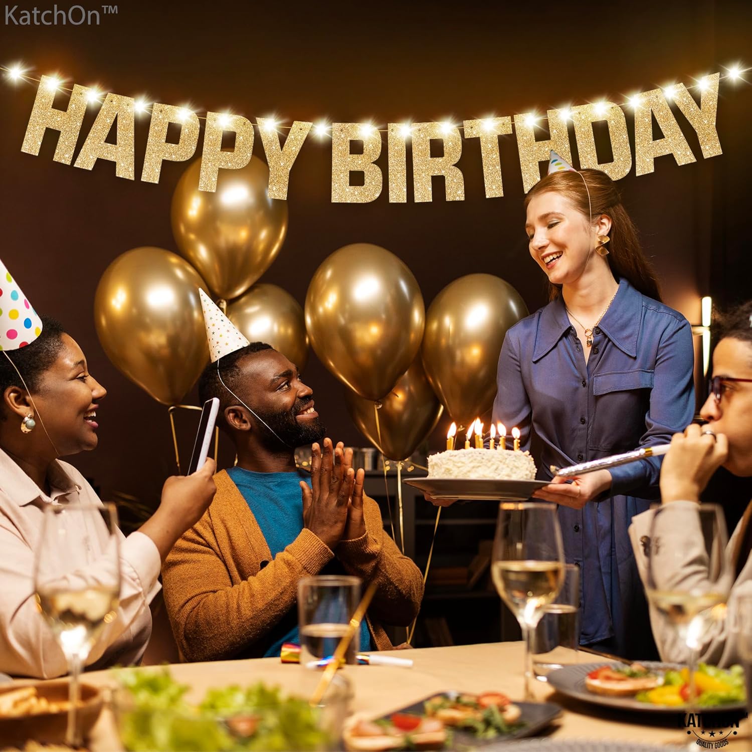 Glowing Happy Birthday Banner 10 Feet 8 Modes