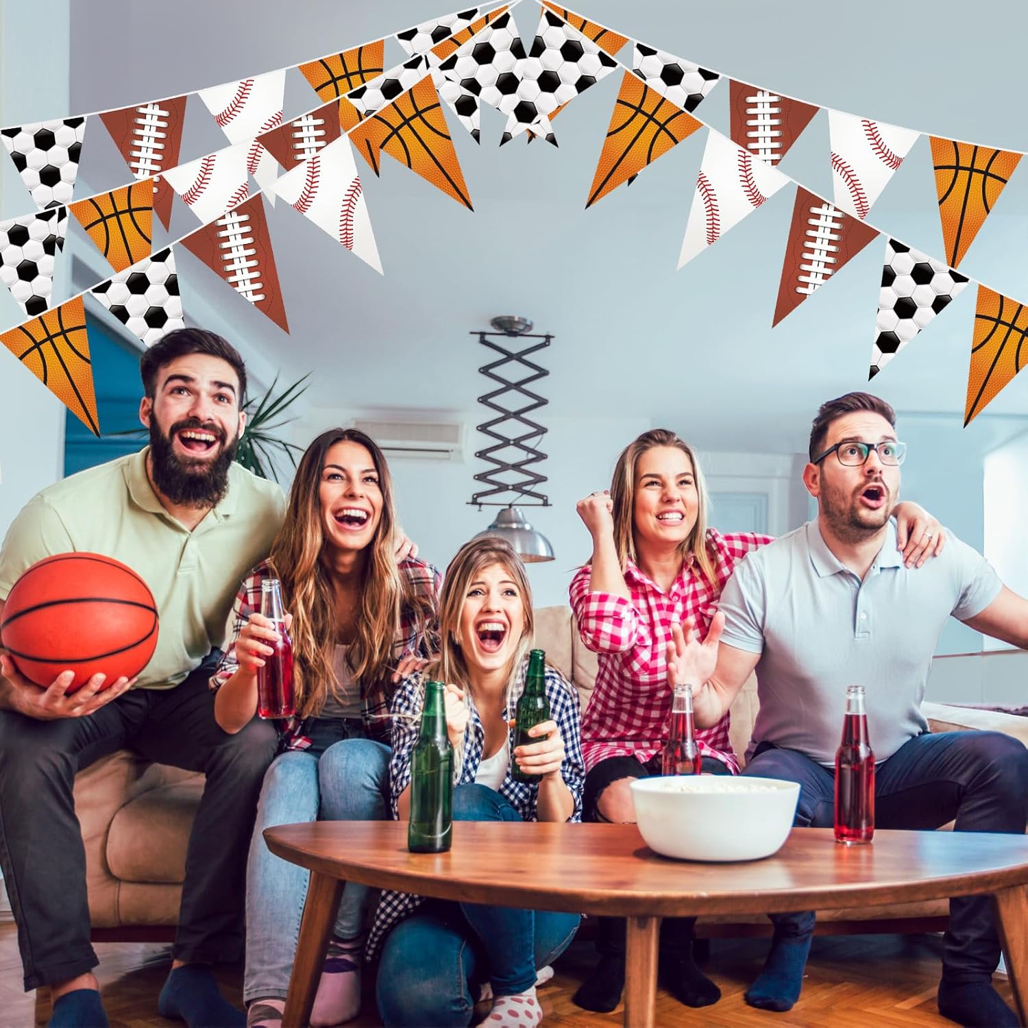 HESTYA 5 Pcs Sport Party Decorations Bunting Garland