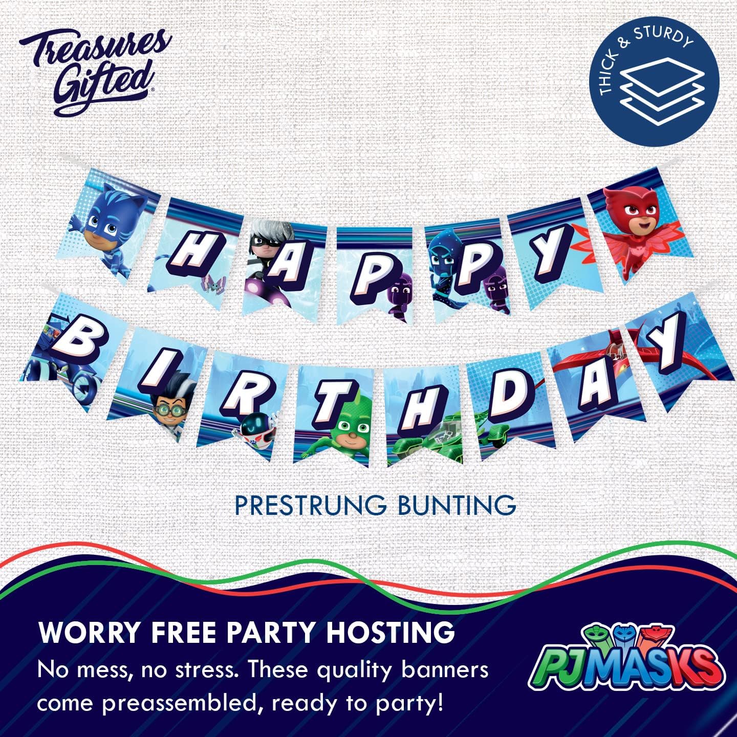 Treasures Gifted PJ Masks Birthday Banner