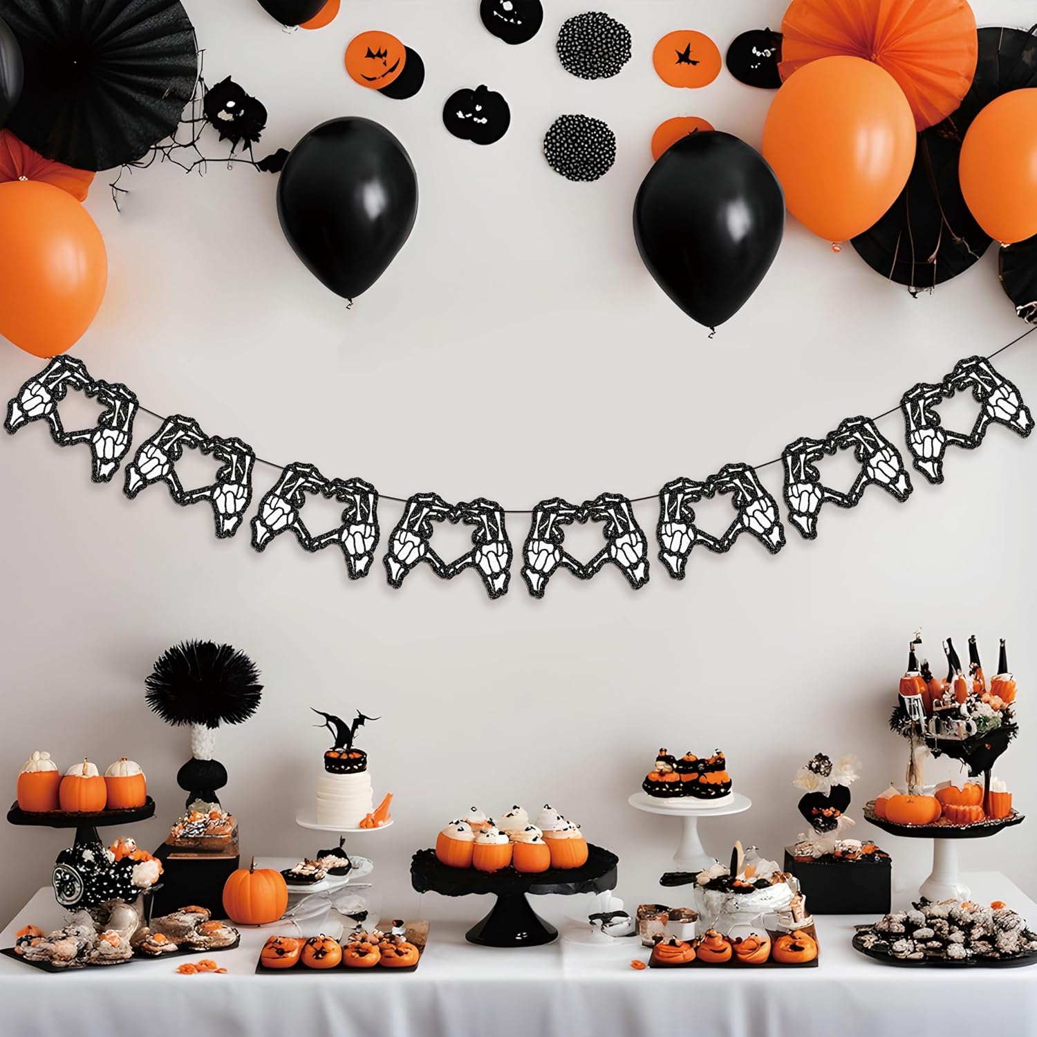 Gothic Skeleton Heart Halloween Banner Set