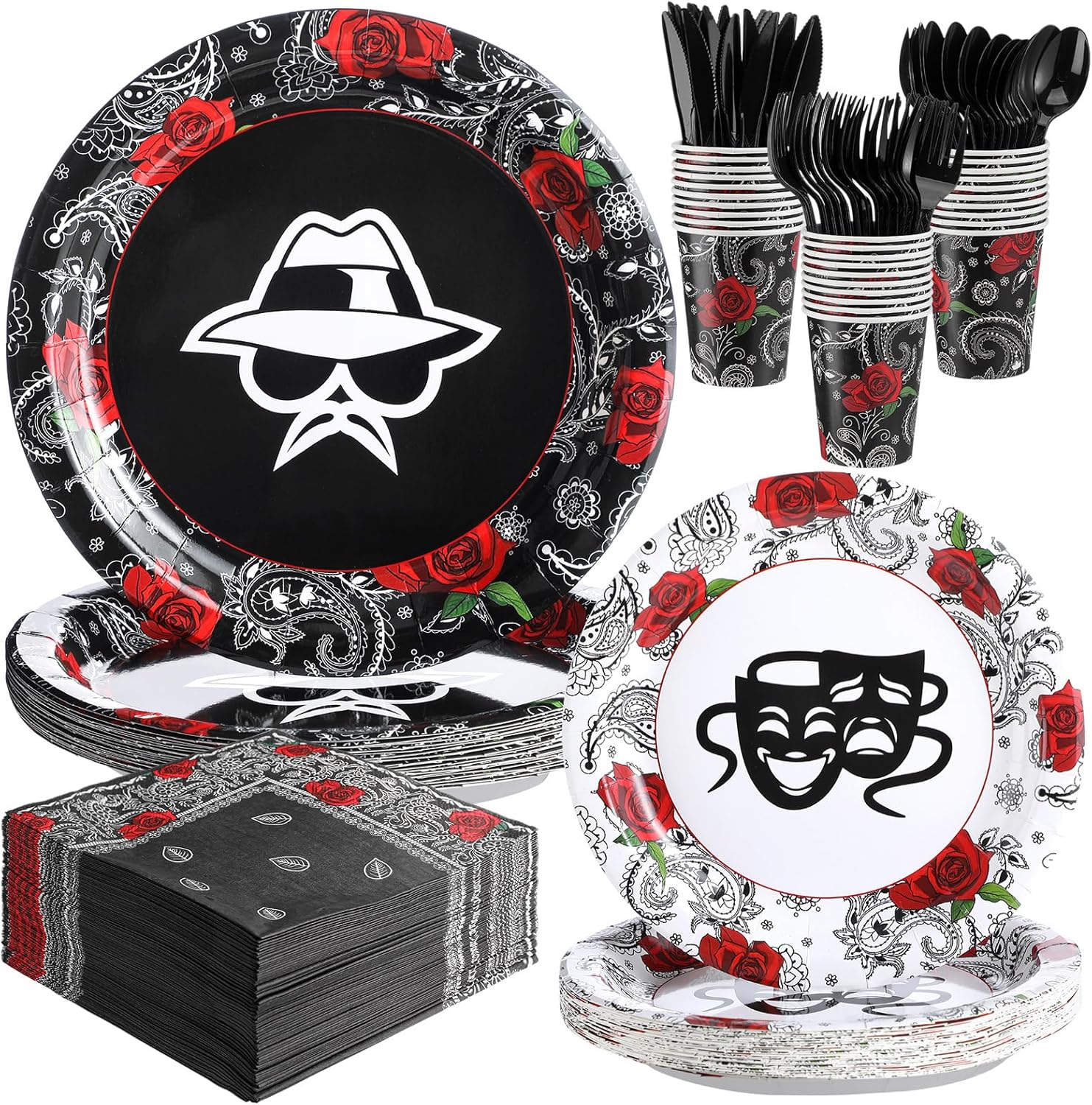 244 Pcs Early 2000s Cholo Gangsta Party Tableware Set