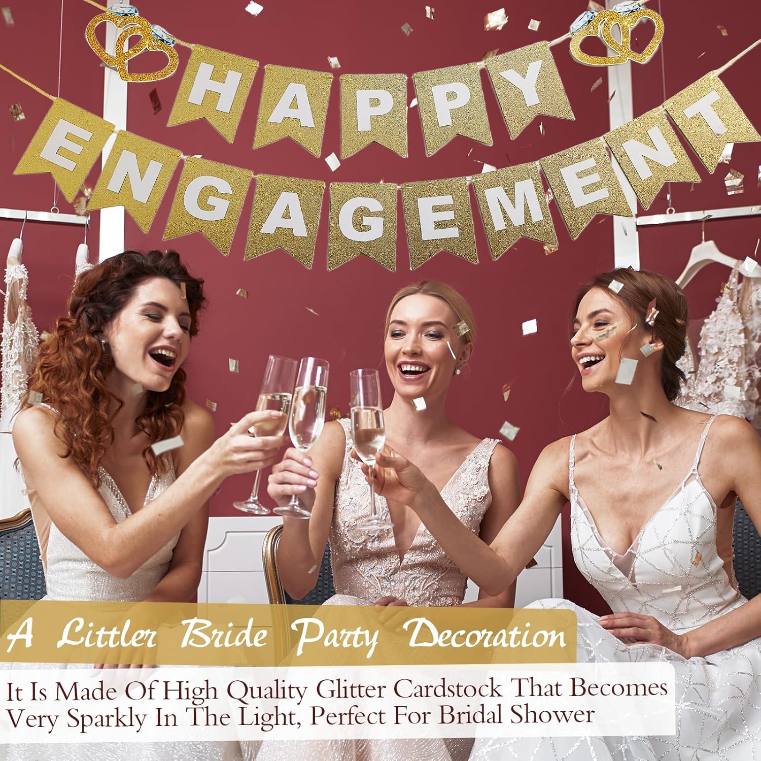 GOGOBAY Happy Engagement Pre-Strung Banner