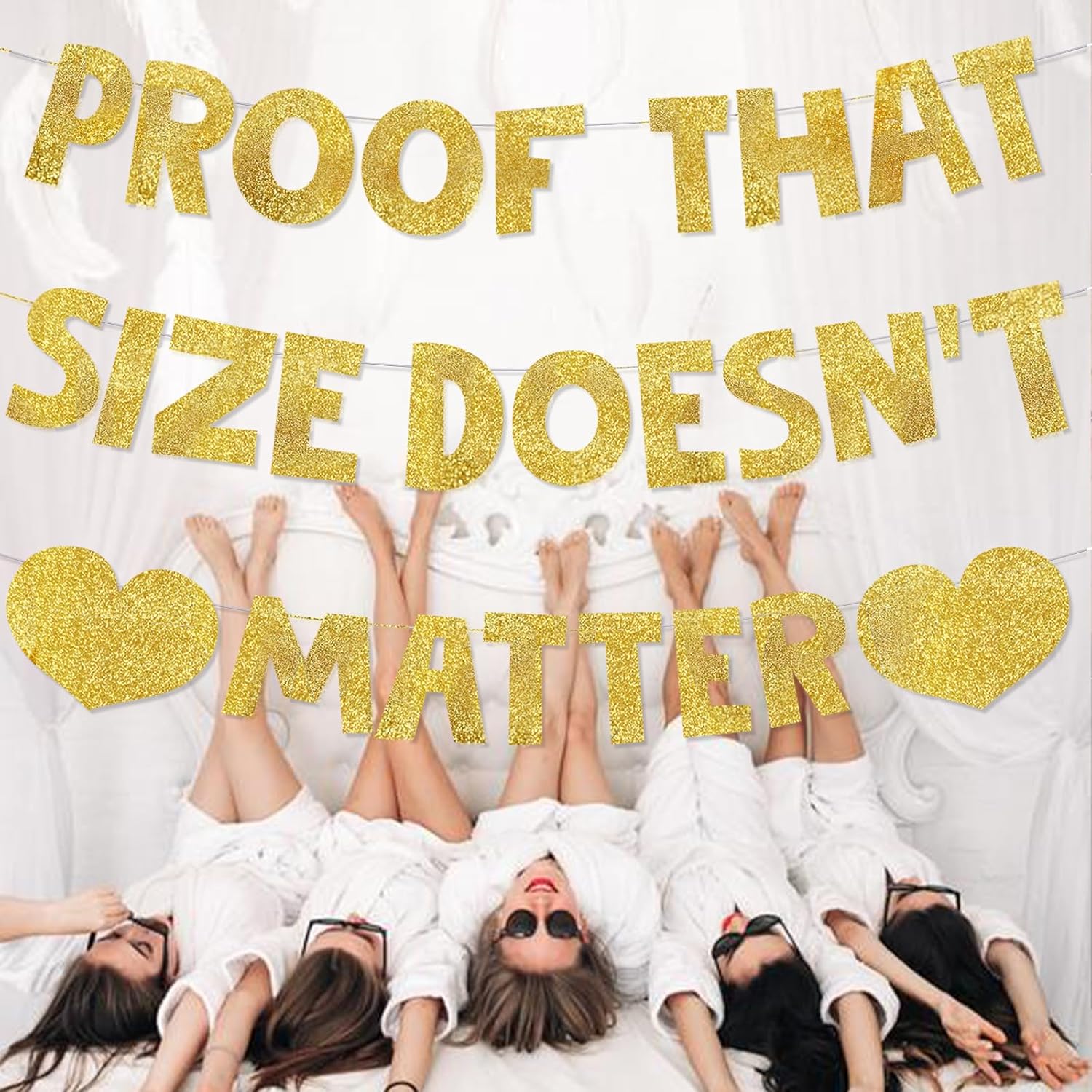 Proof That Size Doesnt Matter Gold Glitter Banner