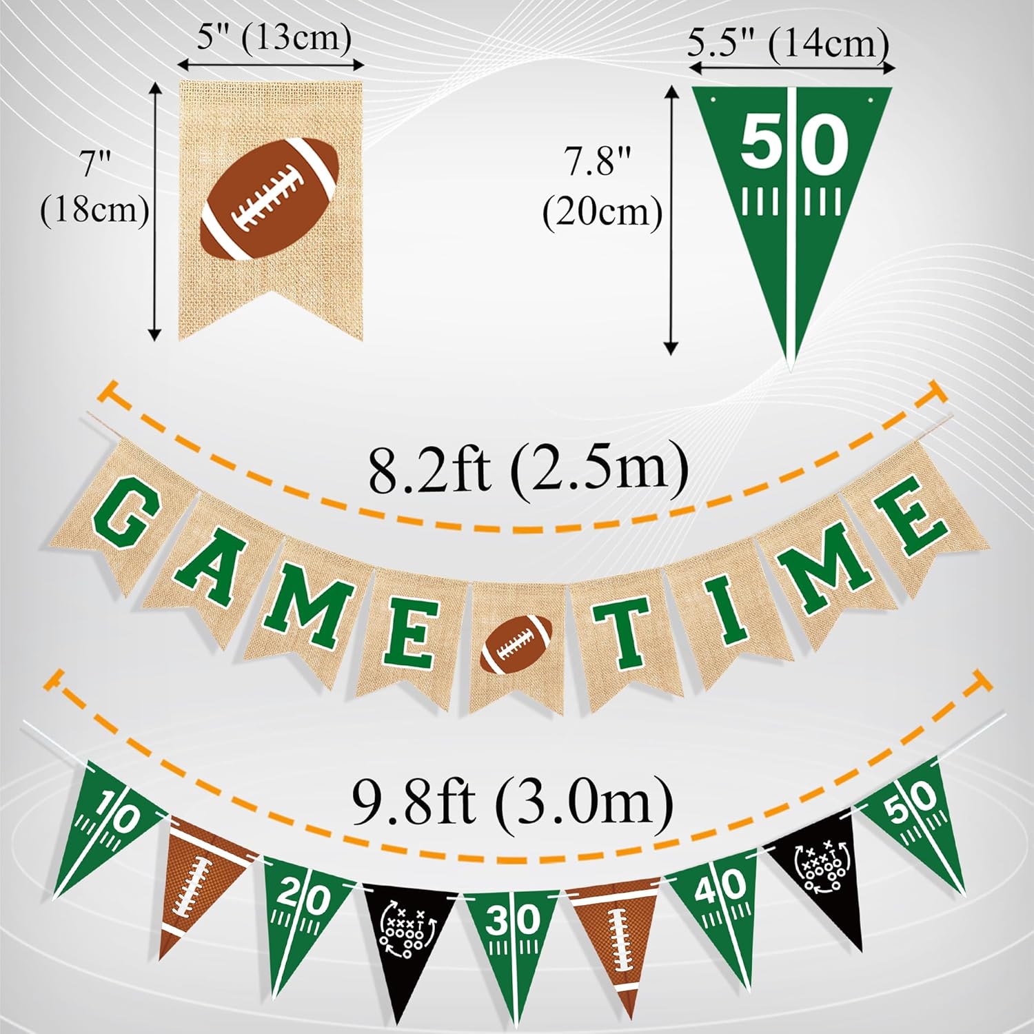 Uniwish Football Field Banner Party Decorations
