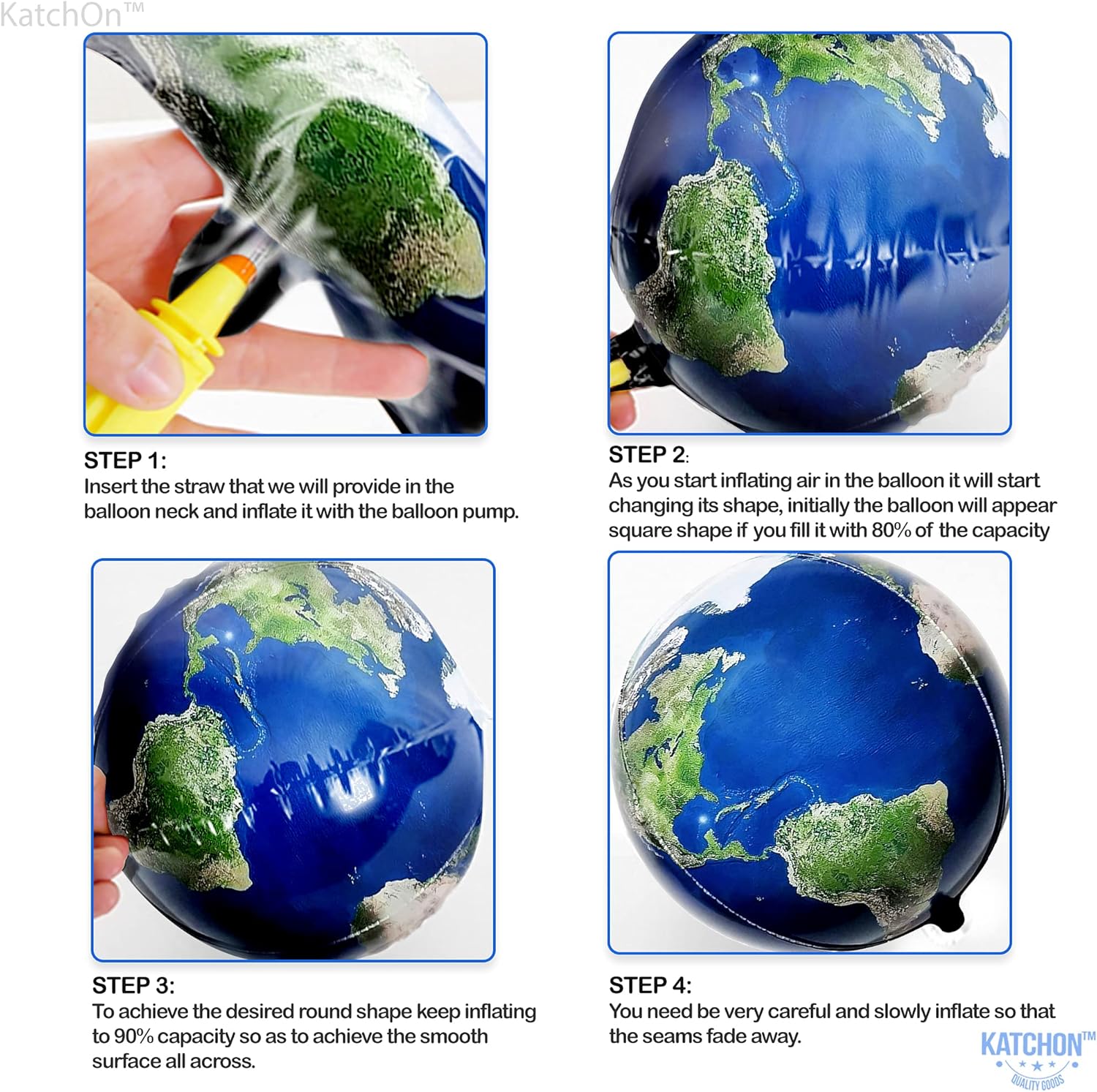 KatchOn 22 Inch Globe Balloons Pack of 6
