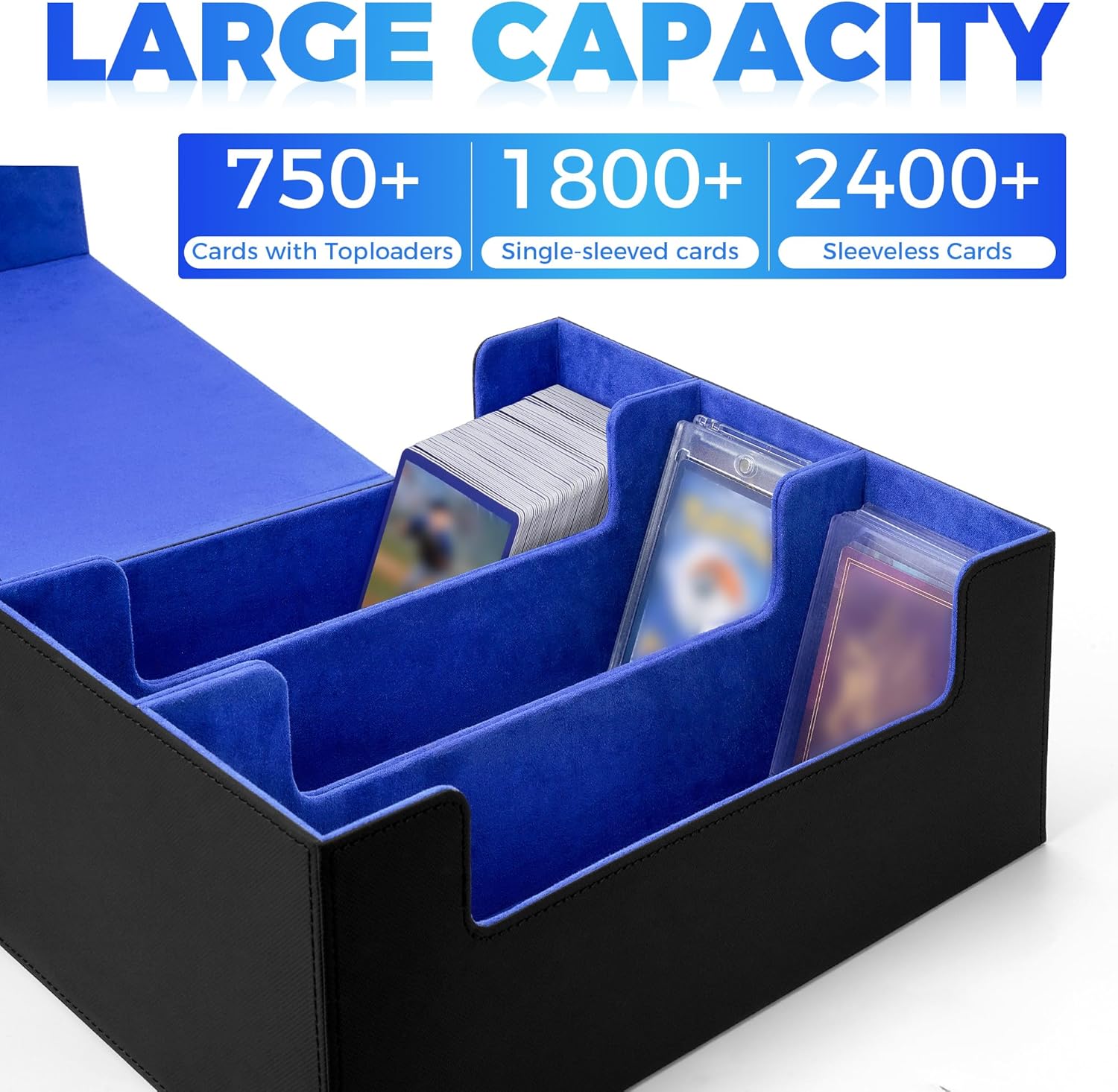 SFSOC Card Storage Box With Magnetic Closure And 10 Dividers