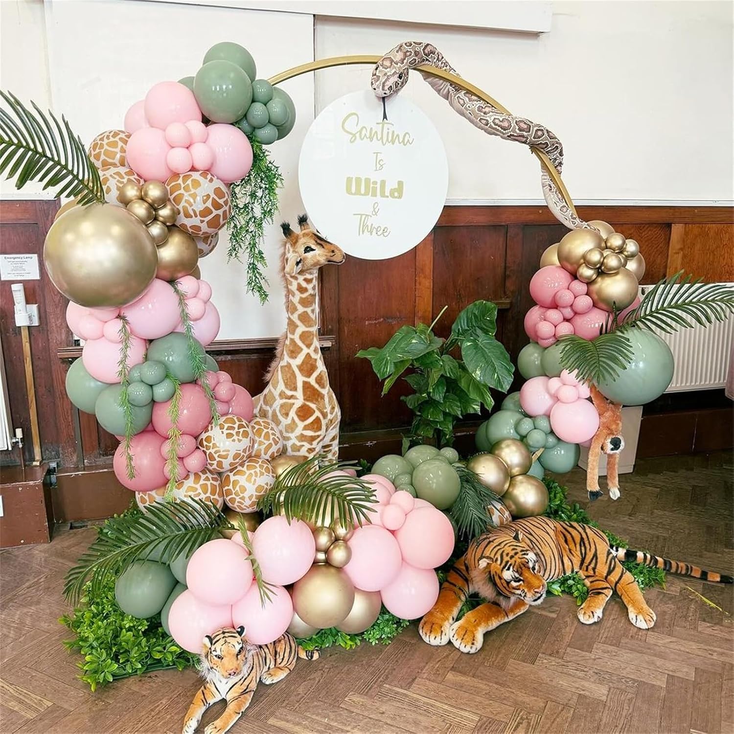 Pink Jungle Safari Balloons 60PCS Party Decorations