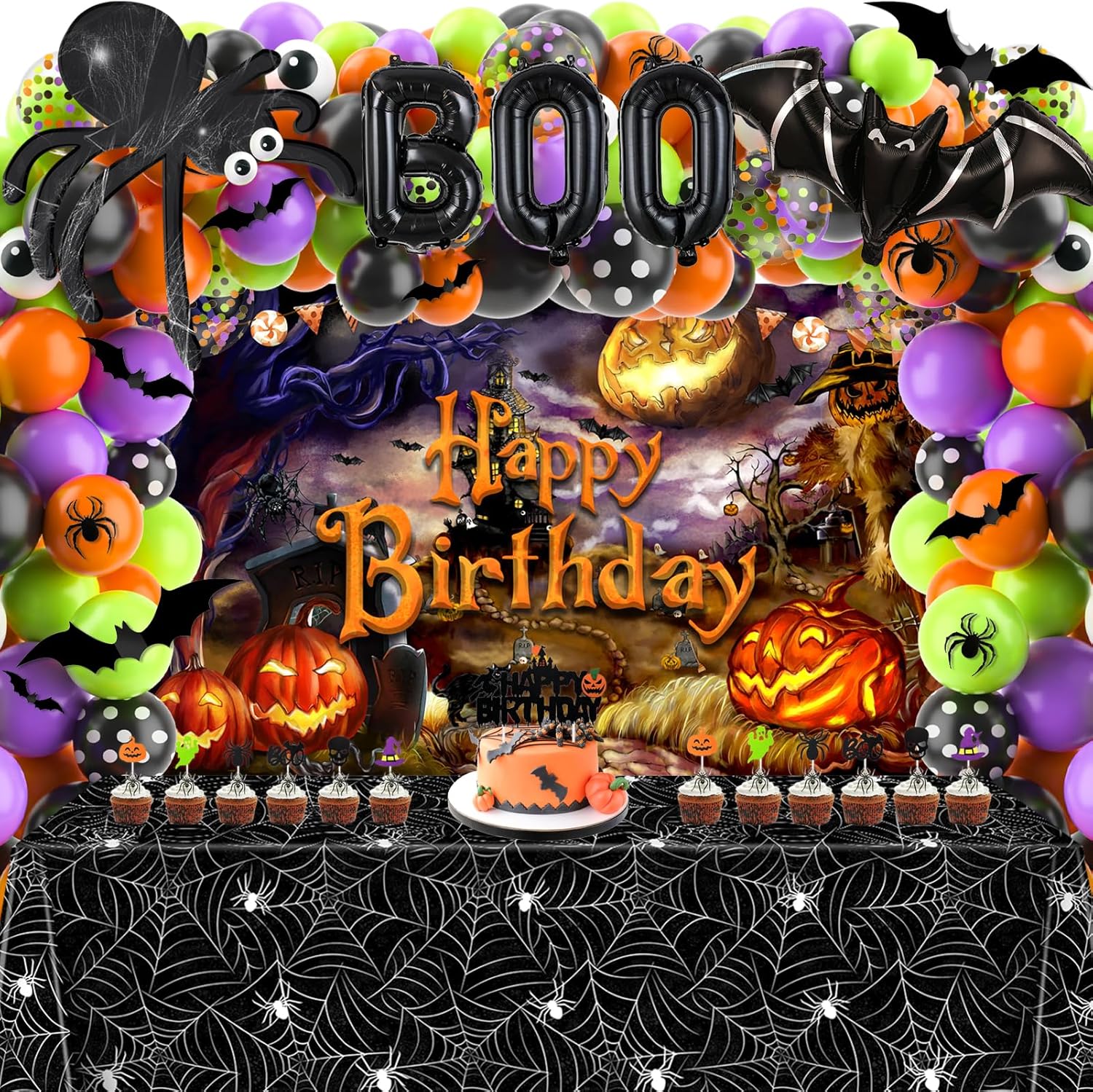 Halloween Birthday Party Decor 105 Pcs Decor Set