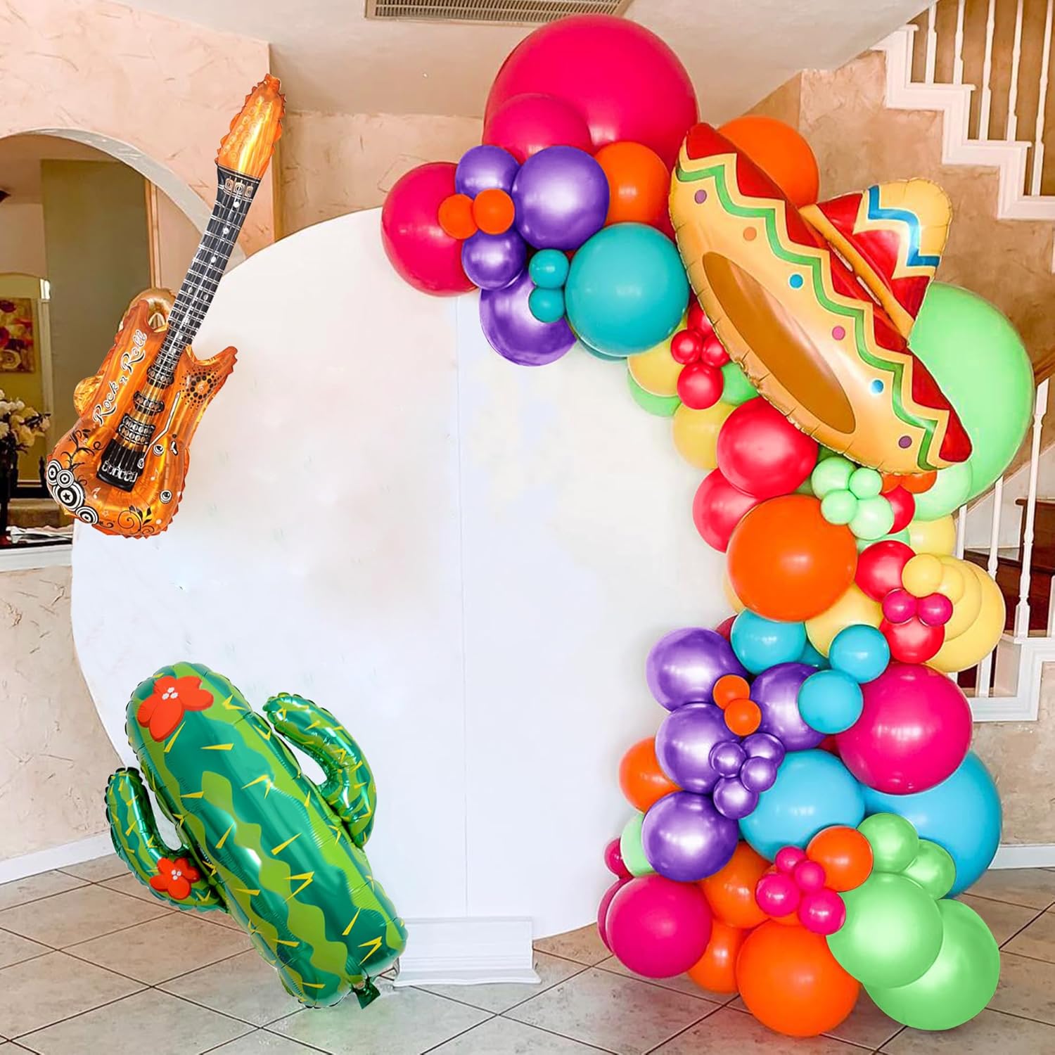 Mexican Fiesta Decorations 134 PCS Balloon Kit