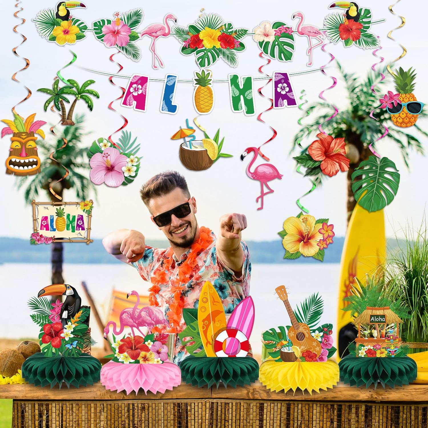 Blosssound Hawaiian Aloha Party Decorations 27 Pcs
