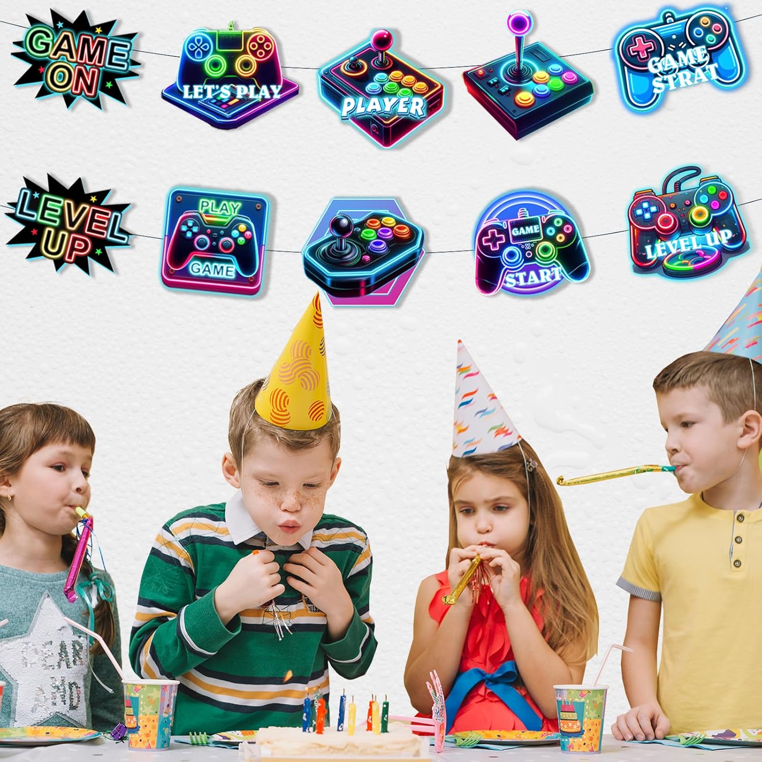 Wayyogh Video Game Party Decorations Door Banner Set