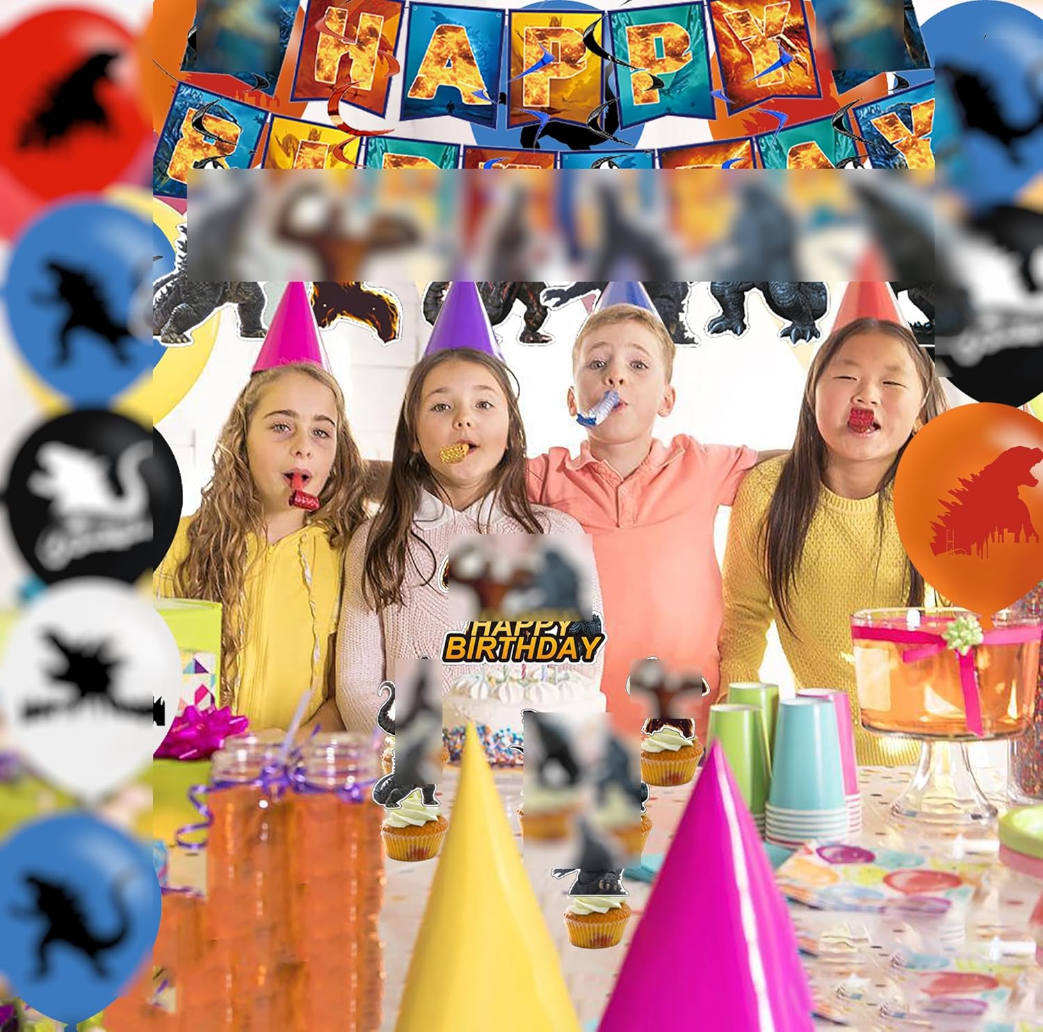 HDPIYRE King of the Monsters Birthday Decorations Set