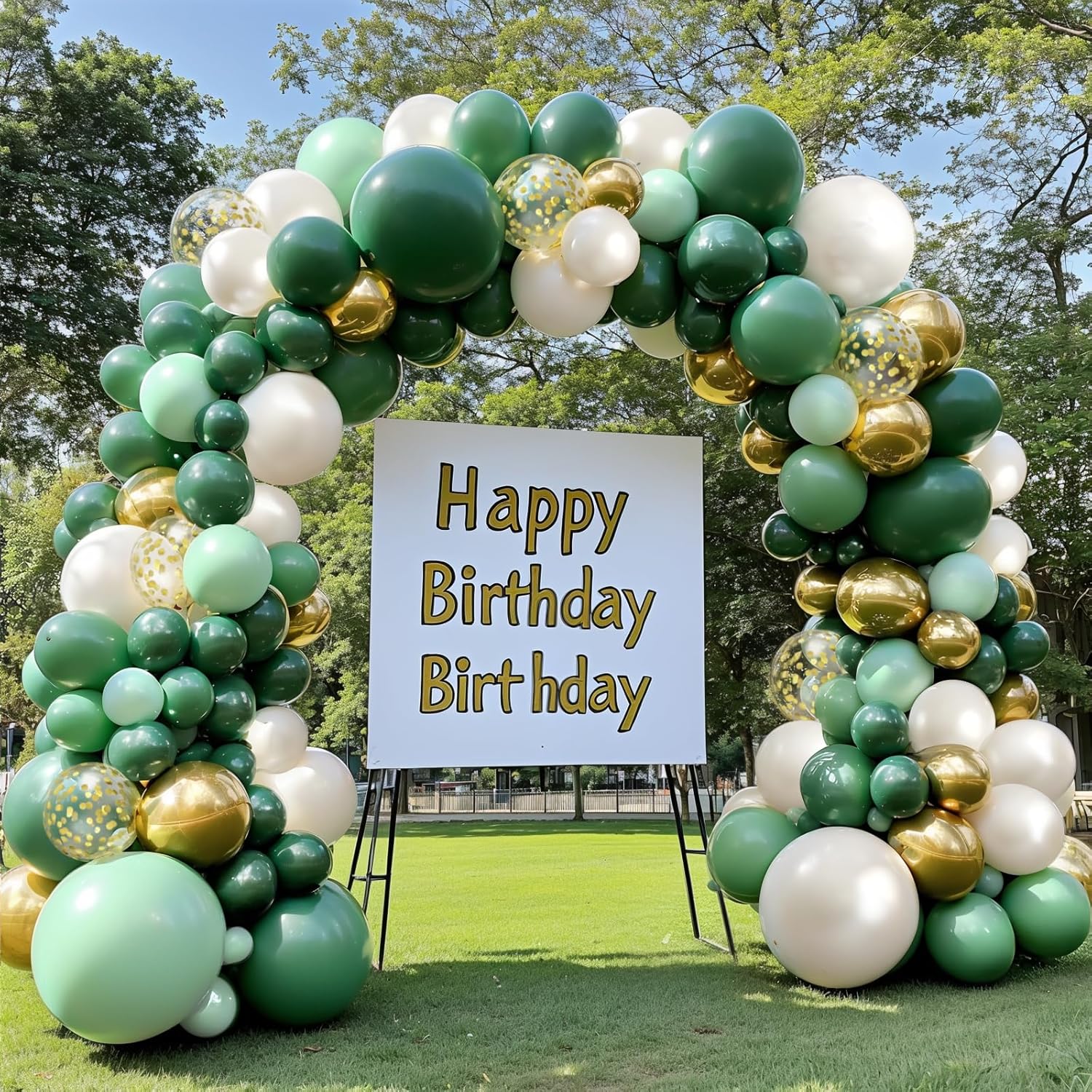 Emerald Green Gold Balloon Arch Kit for Parties