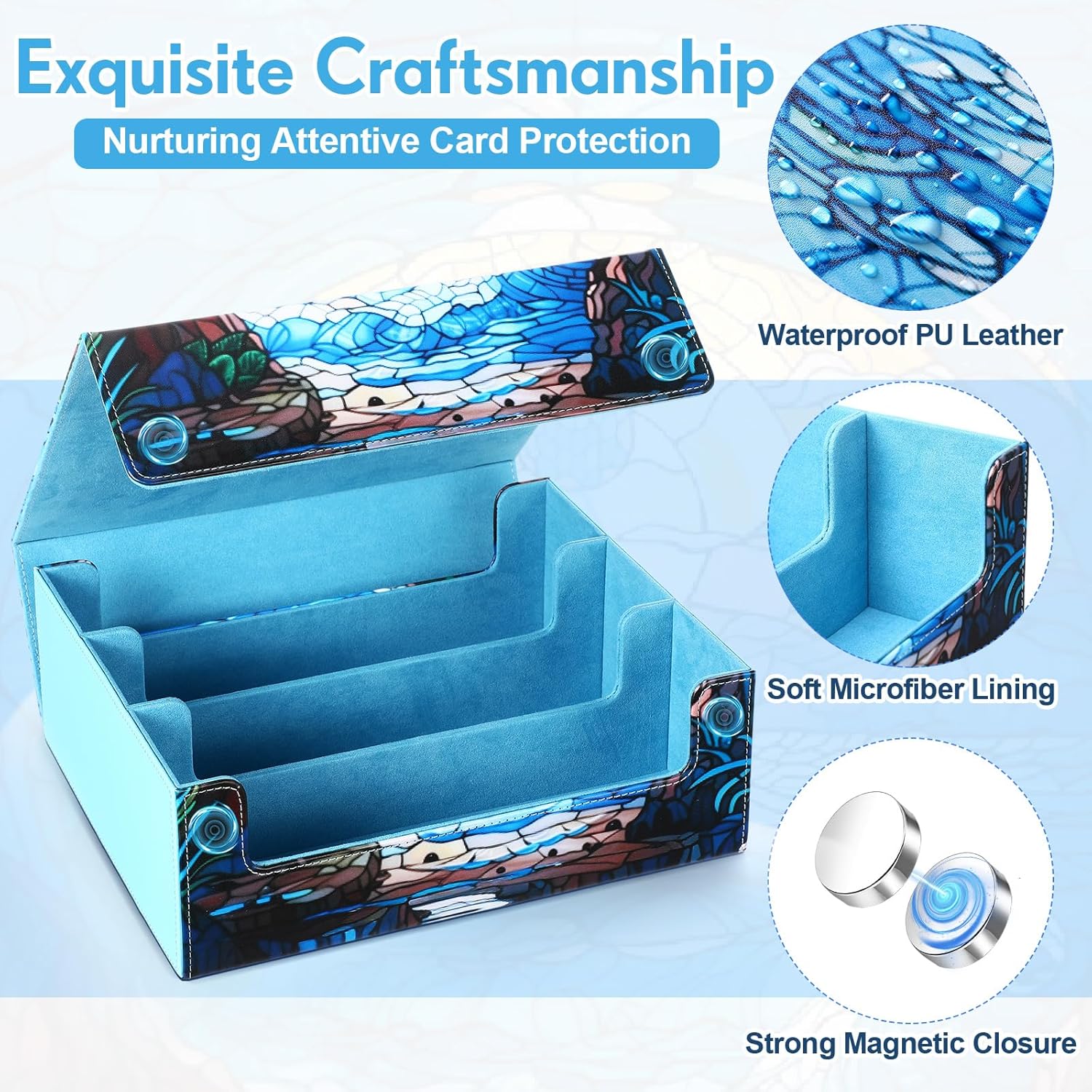 1800 PU Card Storage Box with Magnetic Closure
