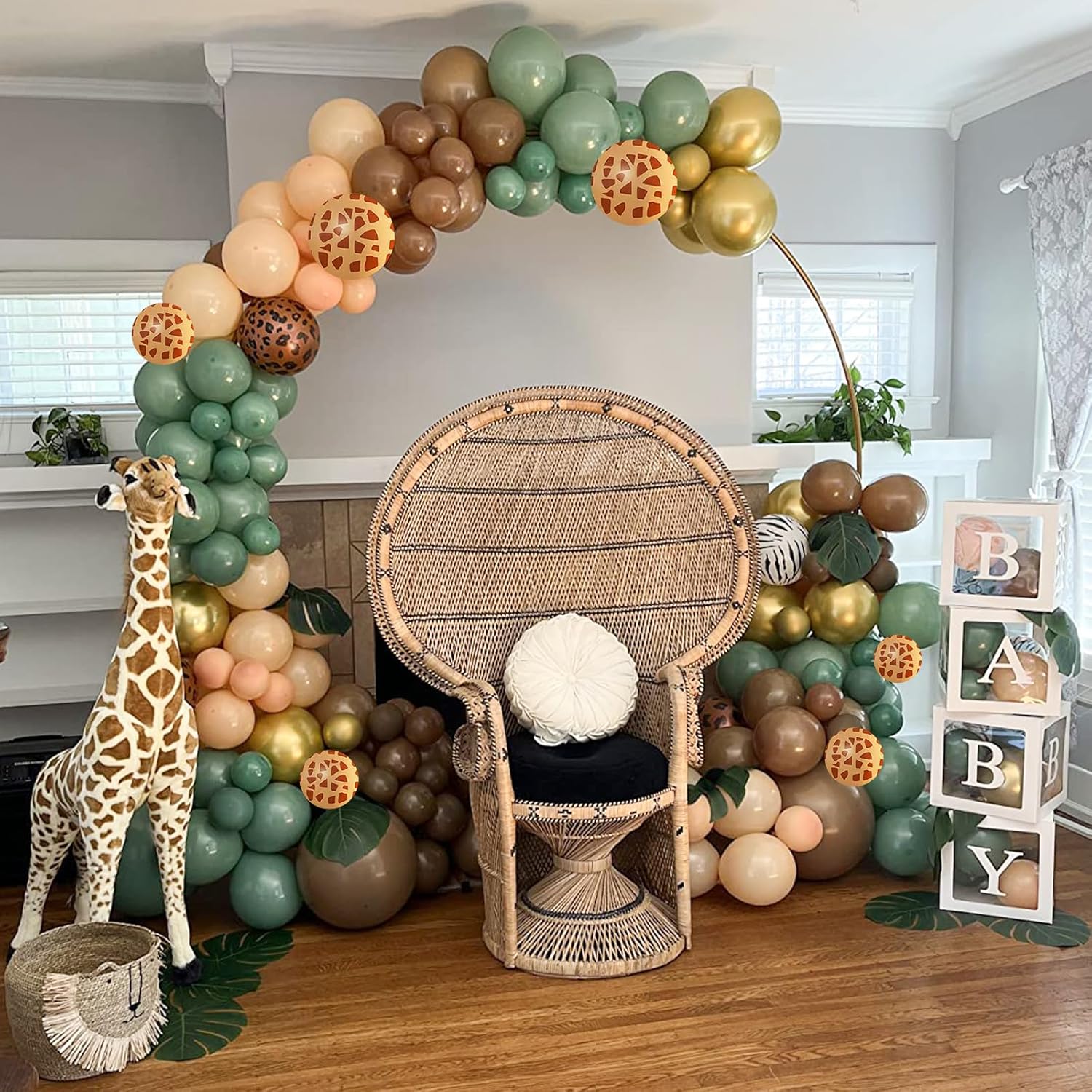 Green Brown Balloons 60 Pcs for Birthday Party Decorations
