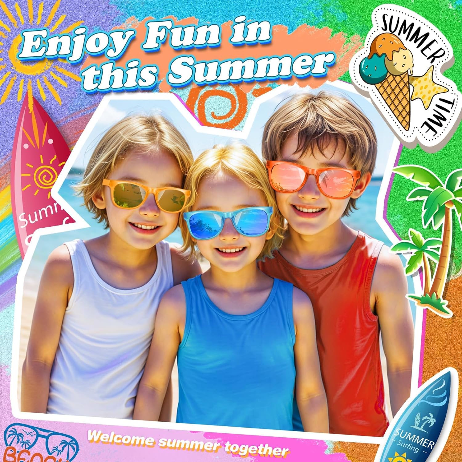 12 Pack Kids Sunglasses with UV400 Protection
