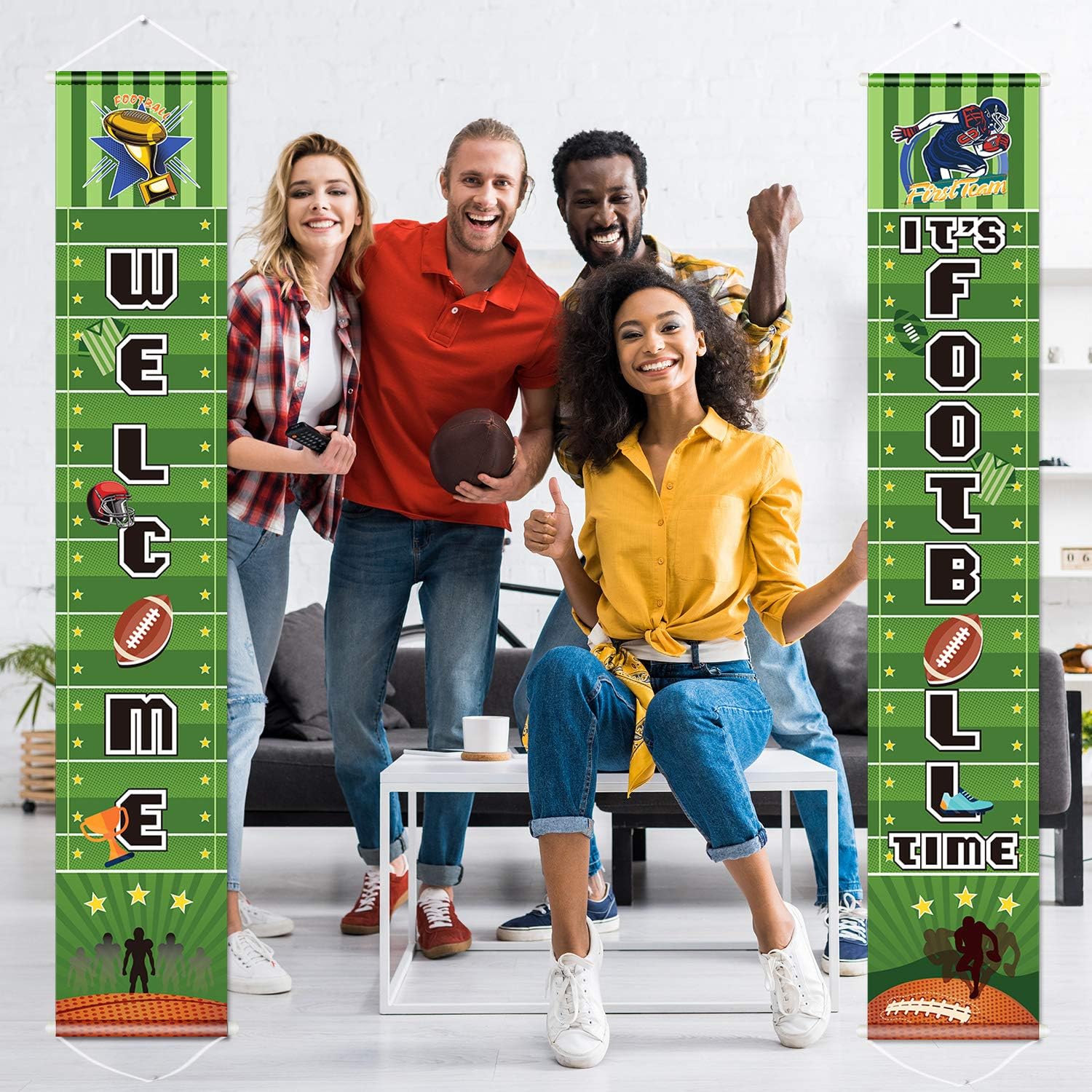 Football Party Banner for Birthday and Festival Decor