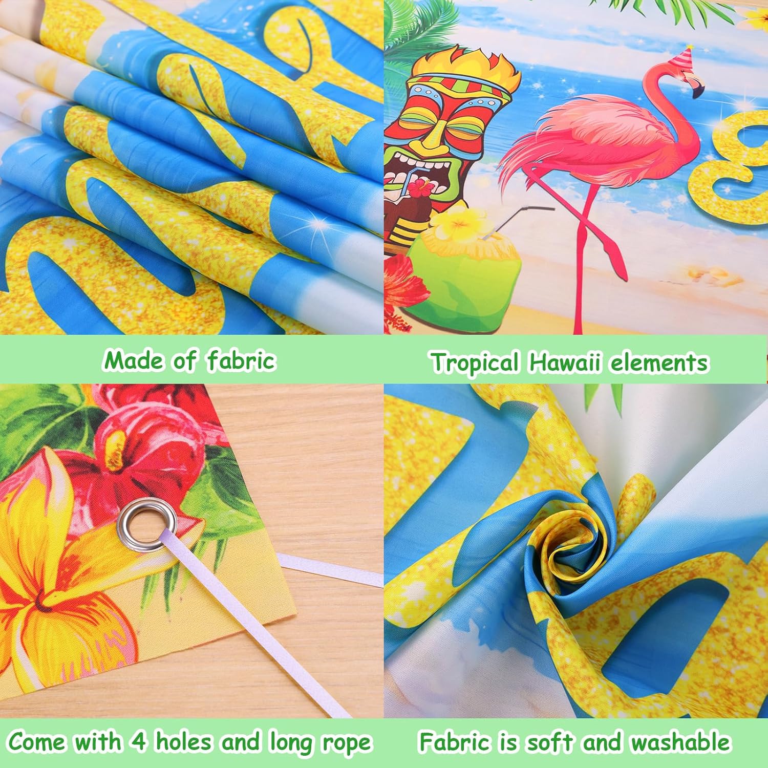 Tropical Luau Birthday Banner Decorations Yard Sign
