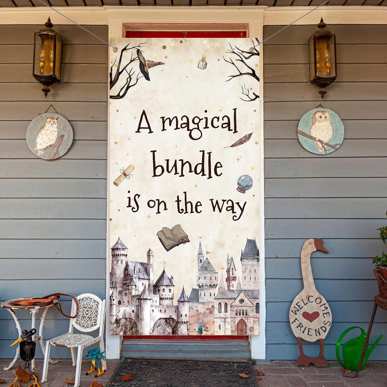 Magical Wizard Party Door Banner with Hanging Rope