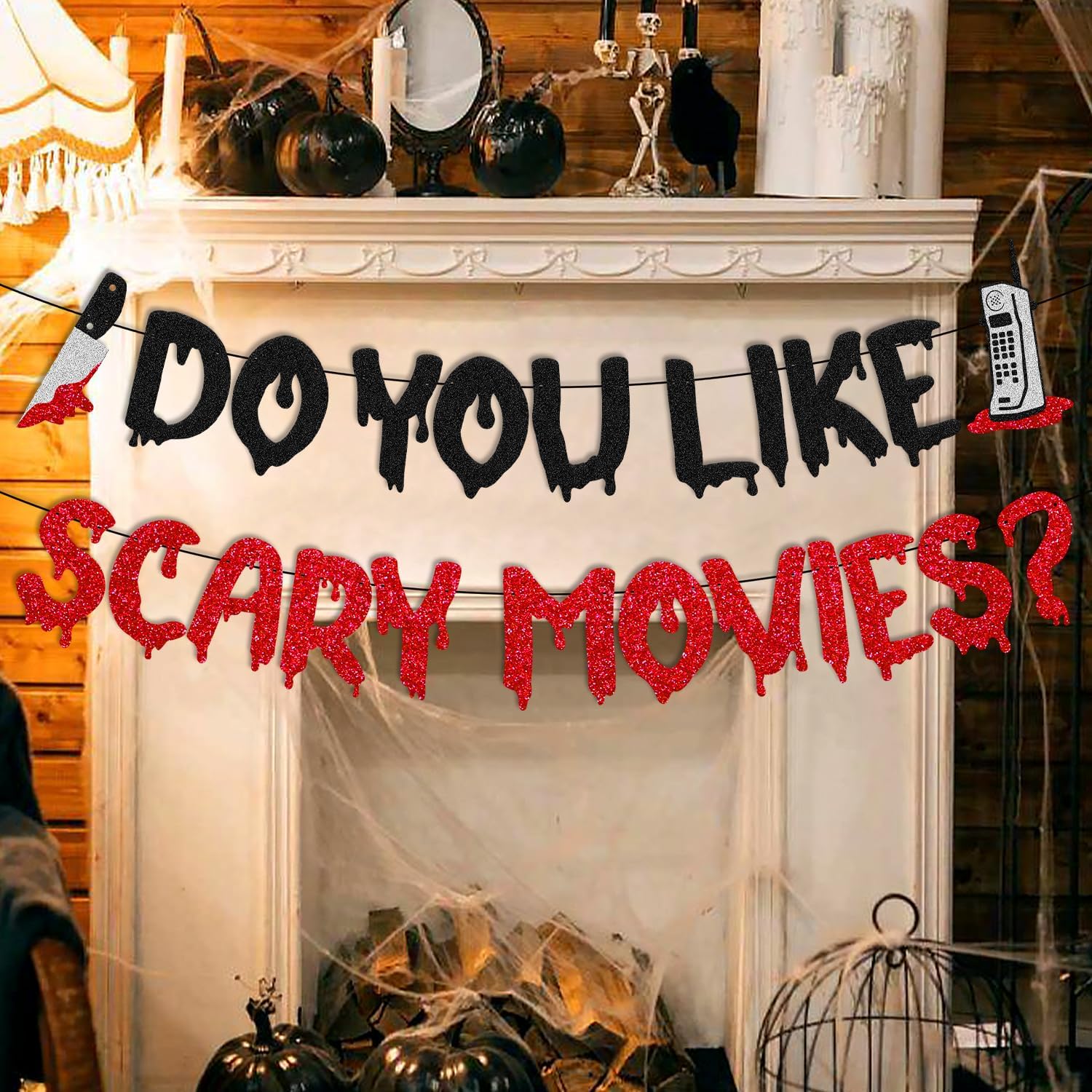 OKUSUN Movie Night Party Decor Banner Horror Theme